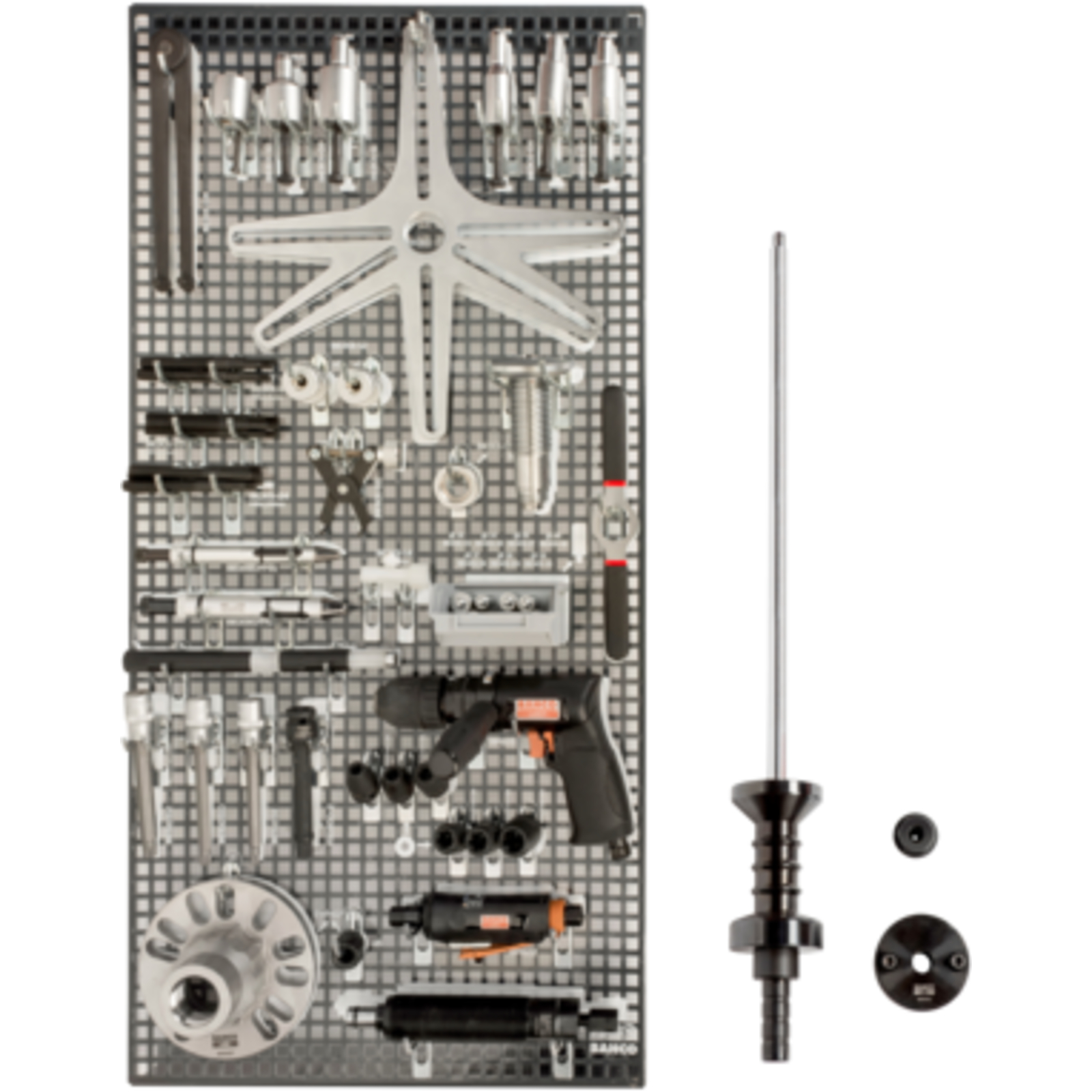 Panneau d'outils réparation automobile spécial transmission 53 pièces avec crochets BAHCO - 1495TP-AUTO-M2