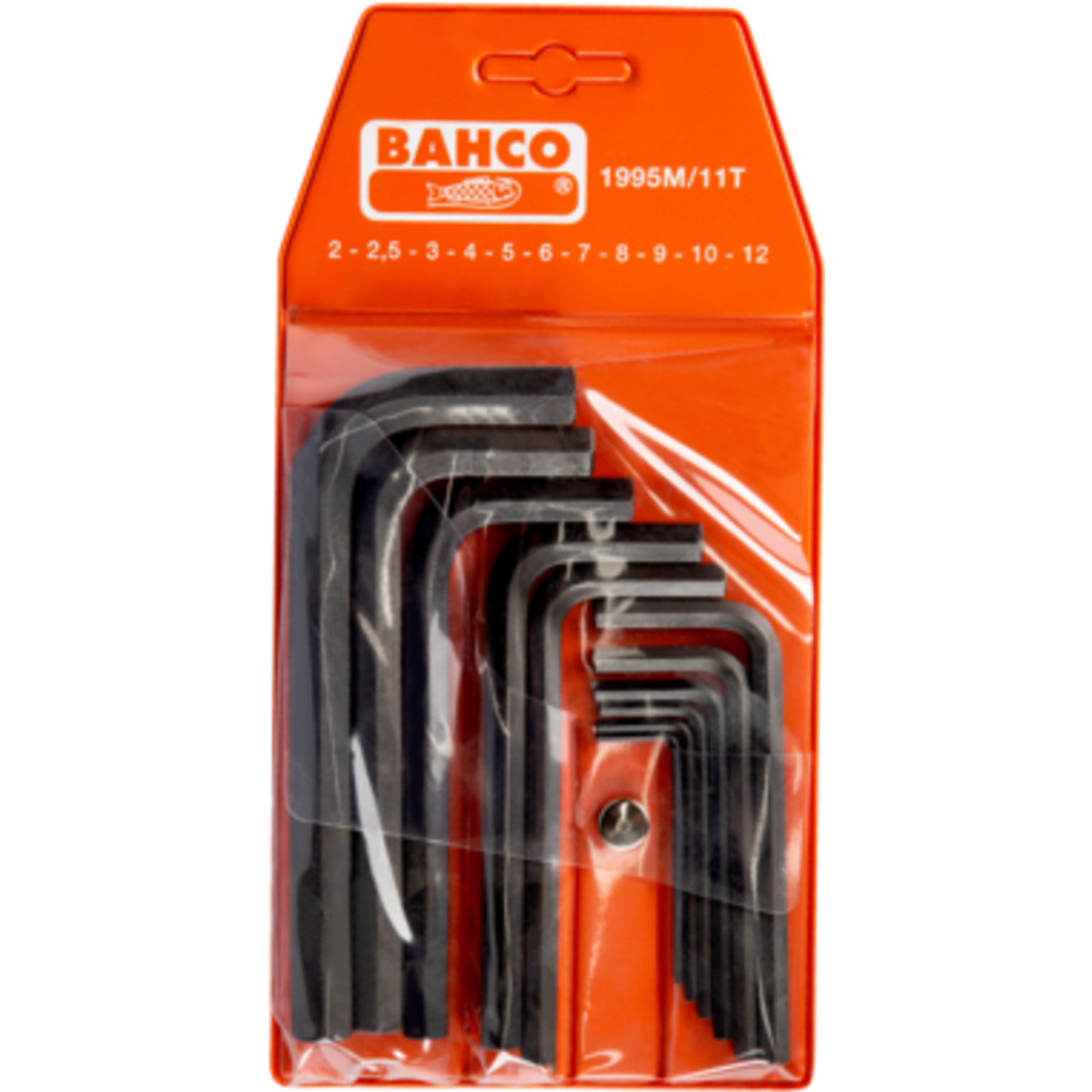 Jeu de clés mâles 6 pans métriques 2-12 mm finition phosphatée 11 pcs BAHCO - 1995M/11T