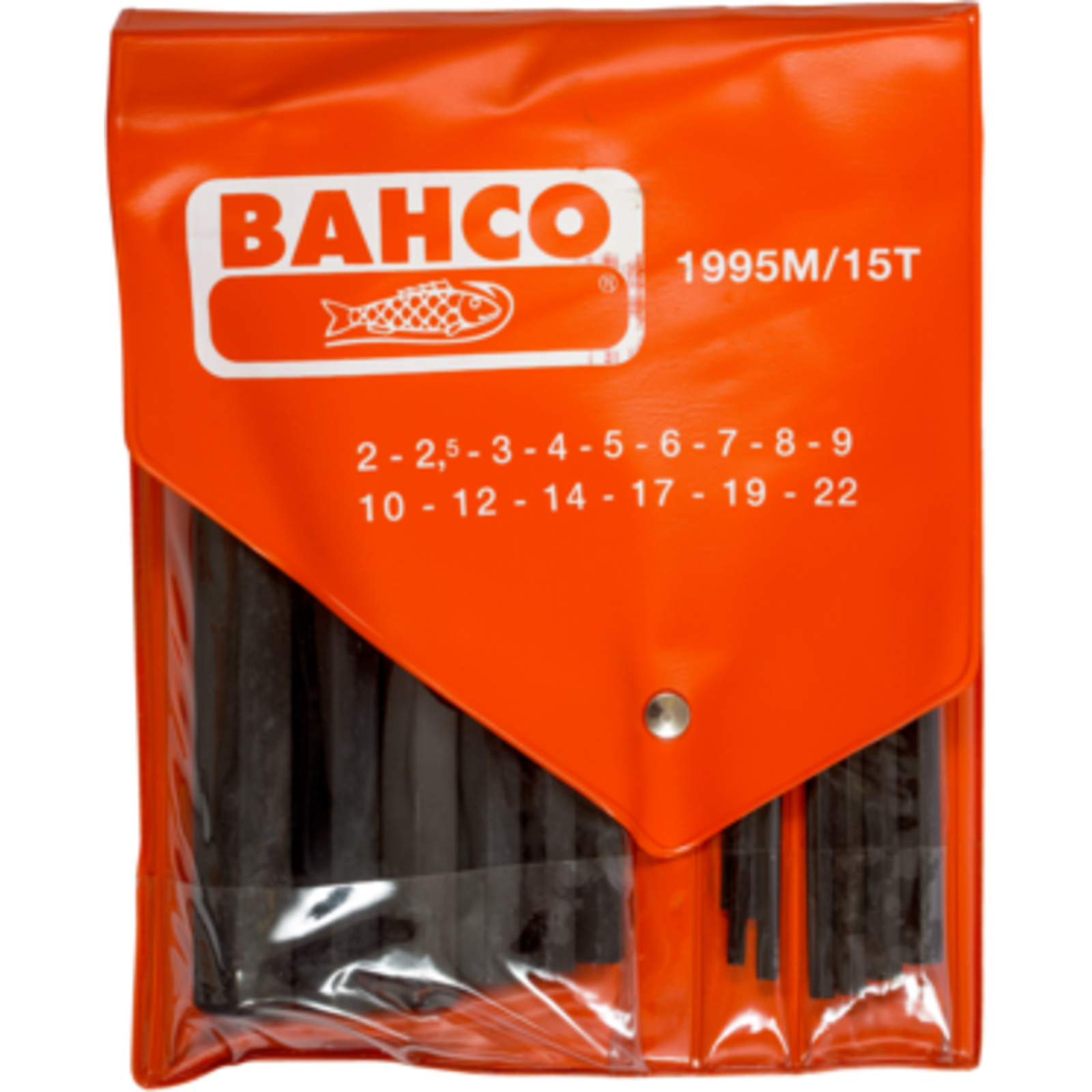 Jeu de clés mâles 6 pans métriques 2-22 mm 15 pcs finition phosphatée sous étui plastique BAHCO - 1995M/15T