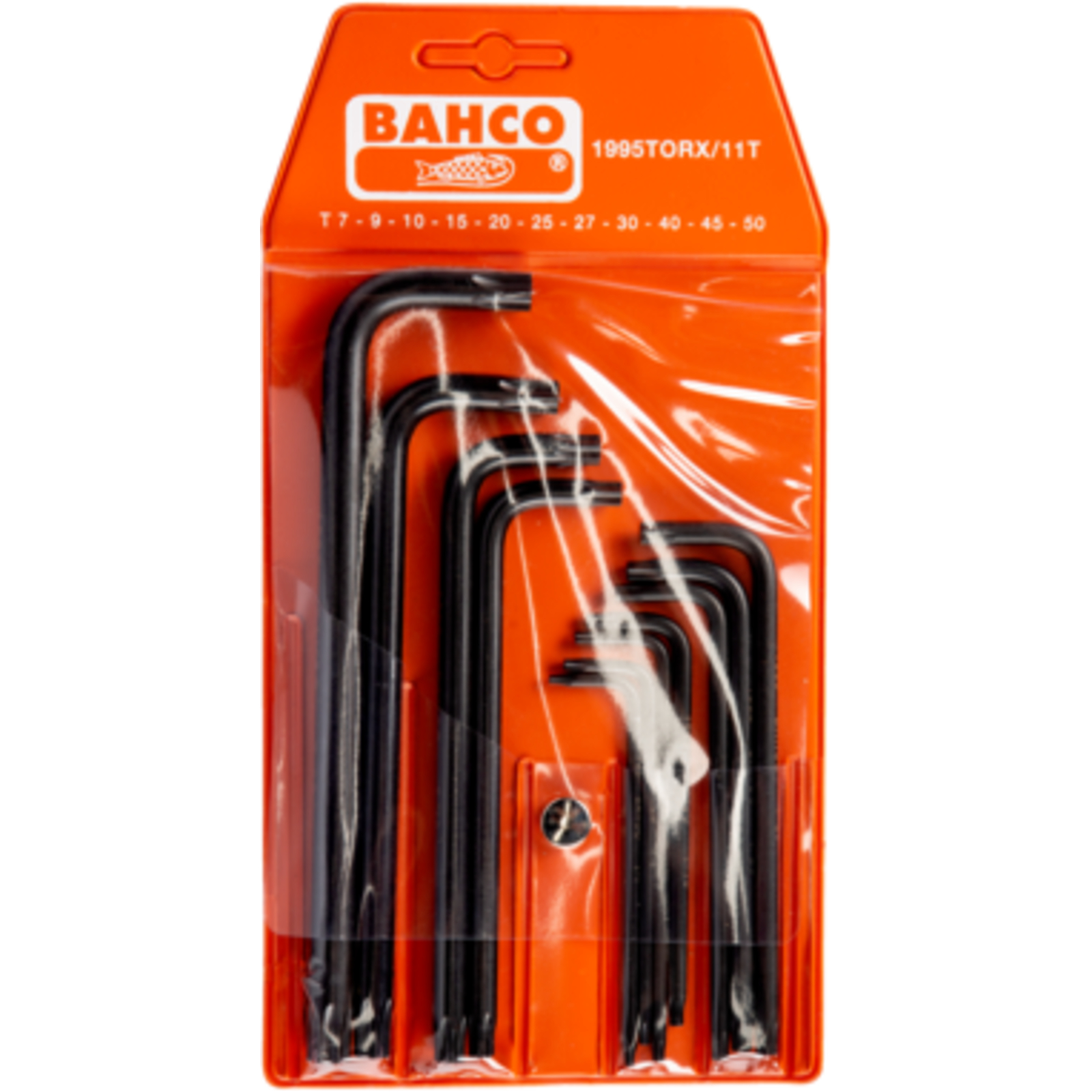 Jeu de clés mâles longues TORX T7-T50 11 pcs finition phosphatée sous étui BAHCO - 1995TORX/11T