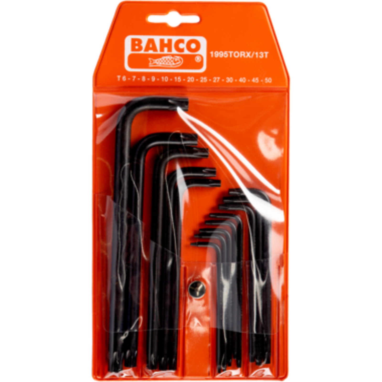 Jeu de clés mâles longues TORX T6-T50 13 pcs finition phosphatée avec étui BAHCO - 1995TORX/13T