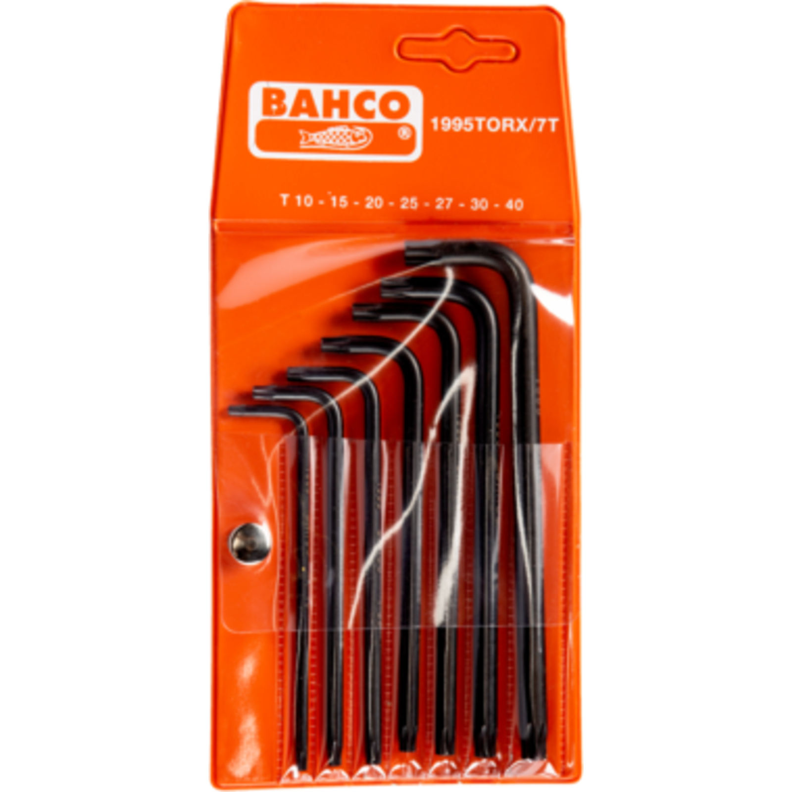 Jeu de clés mâles longues TORX T10-T40 7 pièces finition phosphatée avec étui BAHCO - 1995TORX/7T