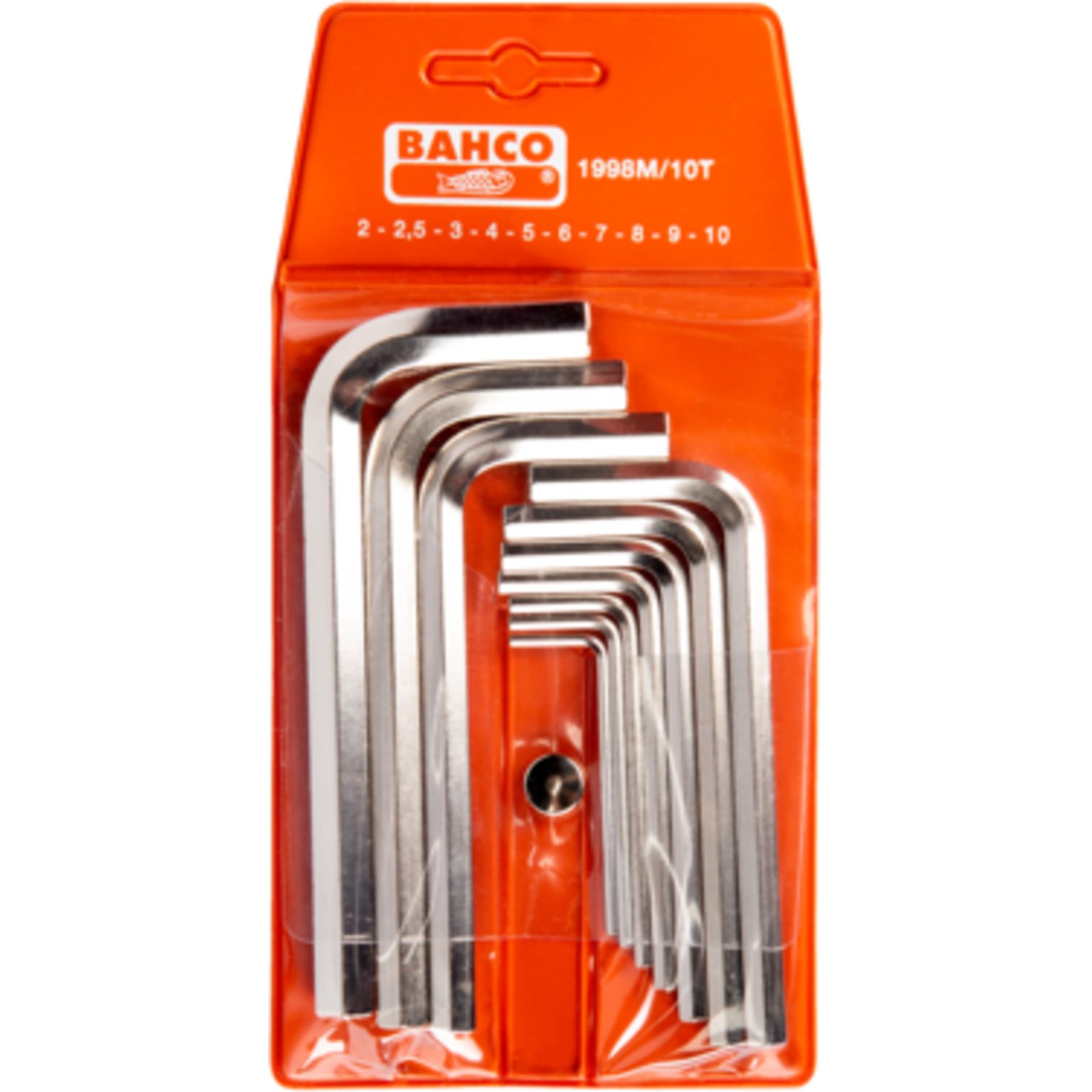 Jeu de clés mâles 6 pans métriques nickelées 2-10 mm 10 pièces BAHCO - 1998M/10T