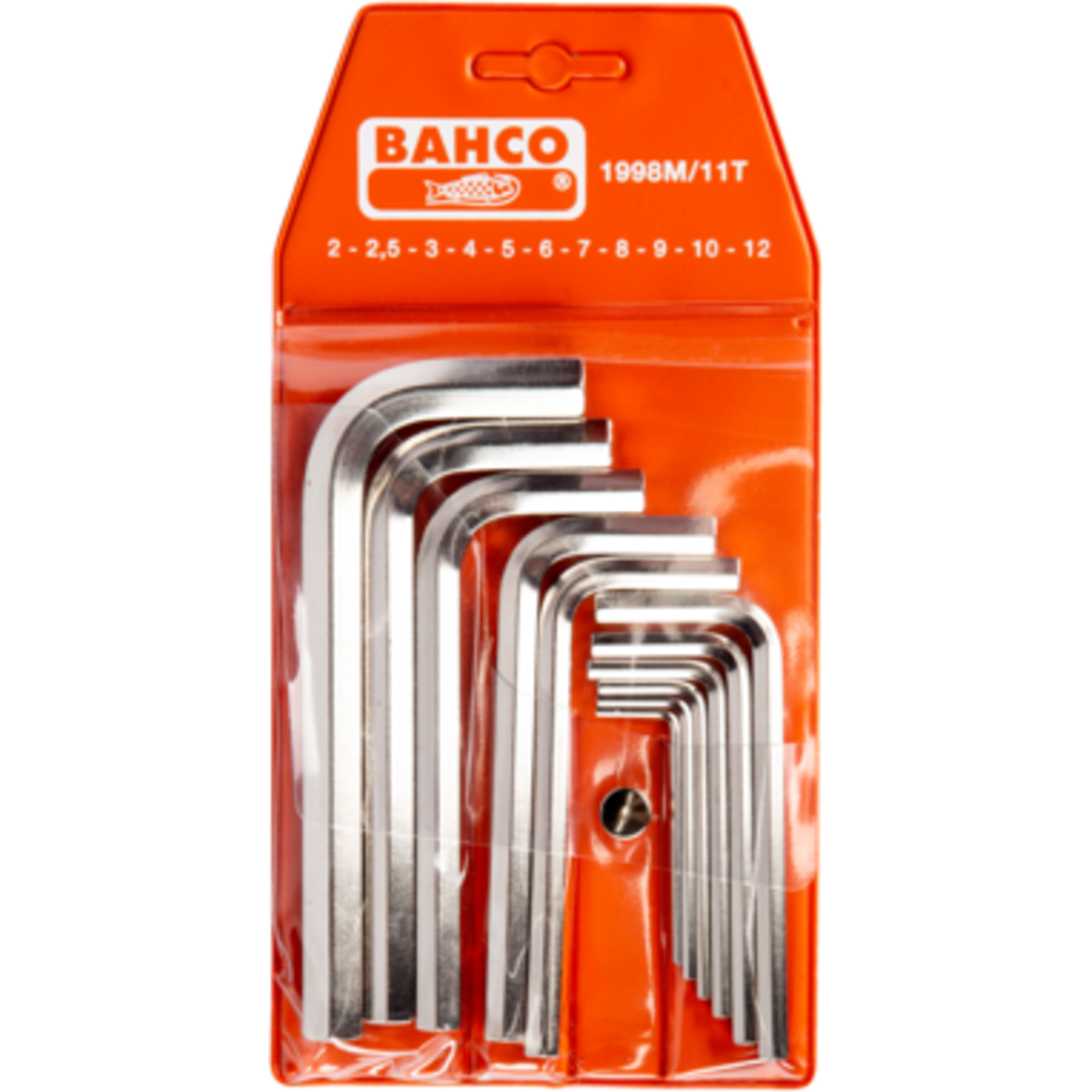 Jeu de clés mâles 6 pans métriques nickelées 2-12 mm 11 pcs BAHCO - 1998M/11T