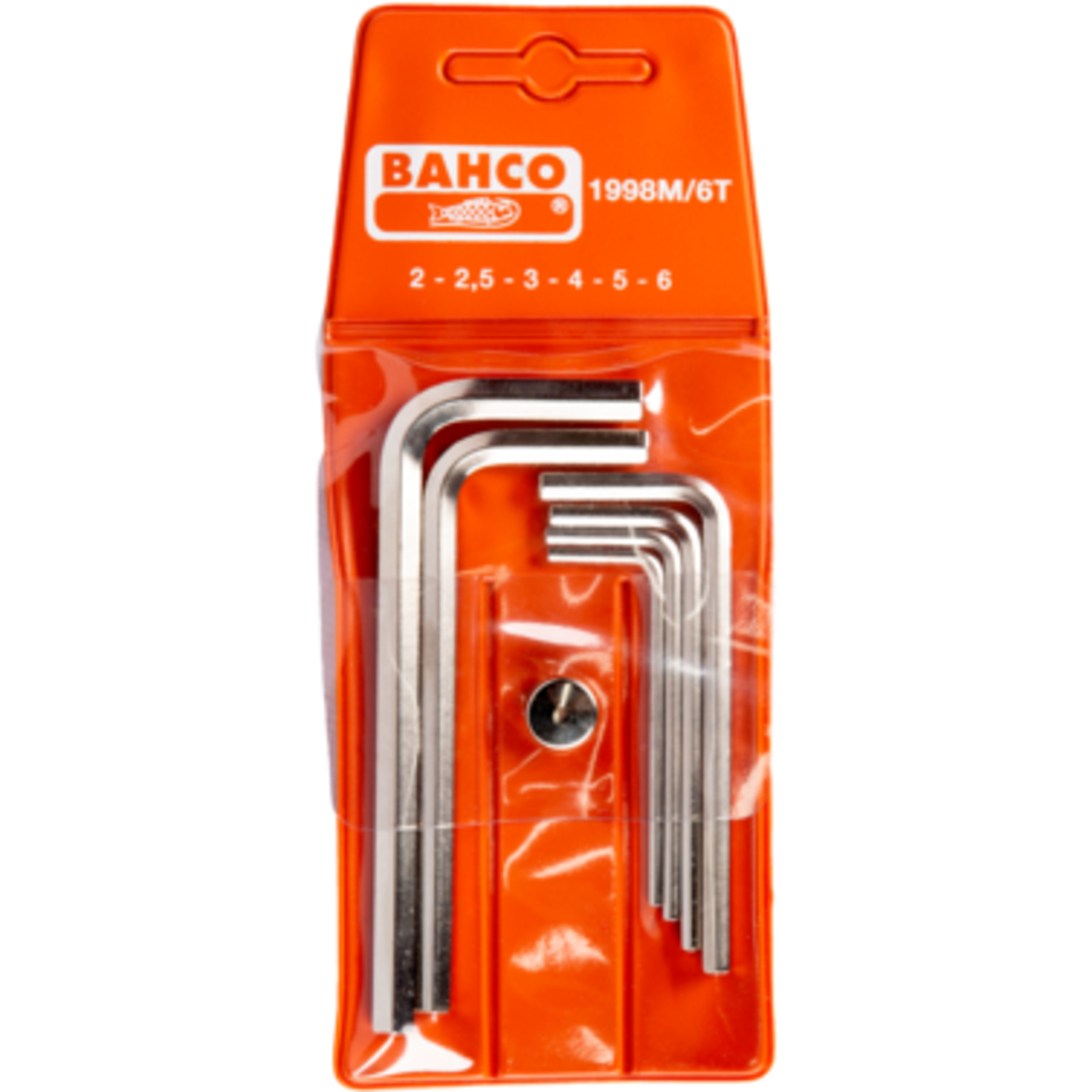 Jeu de clés mâles 6 pans métriques nickelées 2-6 mm 6 pcs avec étui BAHCO - 1998M/6T