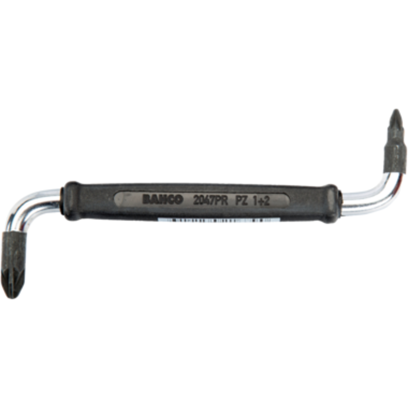 Tournevis double coudé Pozidriv PZ1 et PZ2 100 mm manche polypropylène antidérapant BAHCO - 2047PZ-1-2