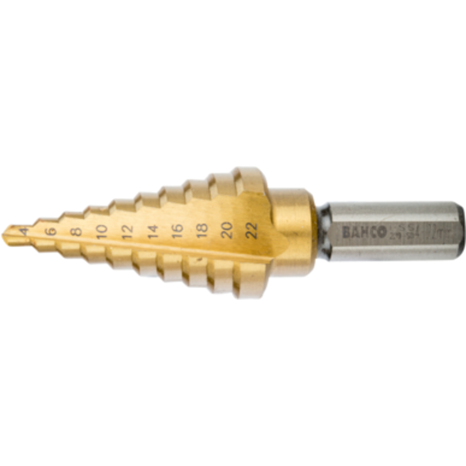Foret étagé tôle métallique 4-22 mm nitrure titane TIN tige 10 mm BAHCO - 229-SD