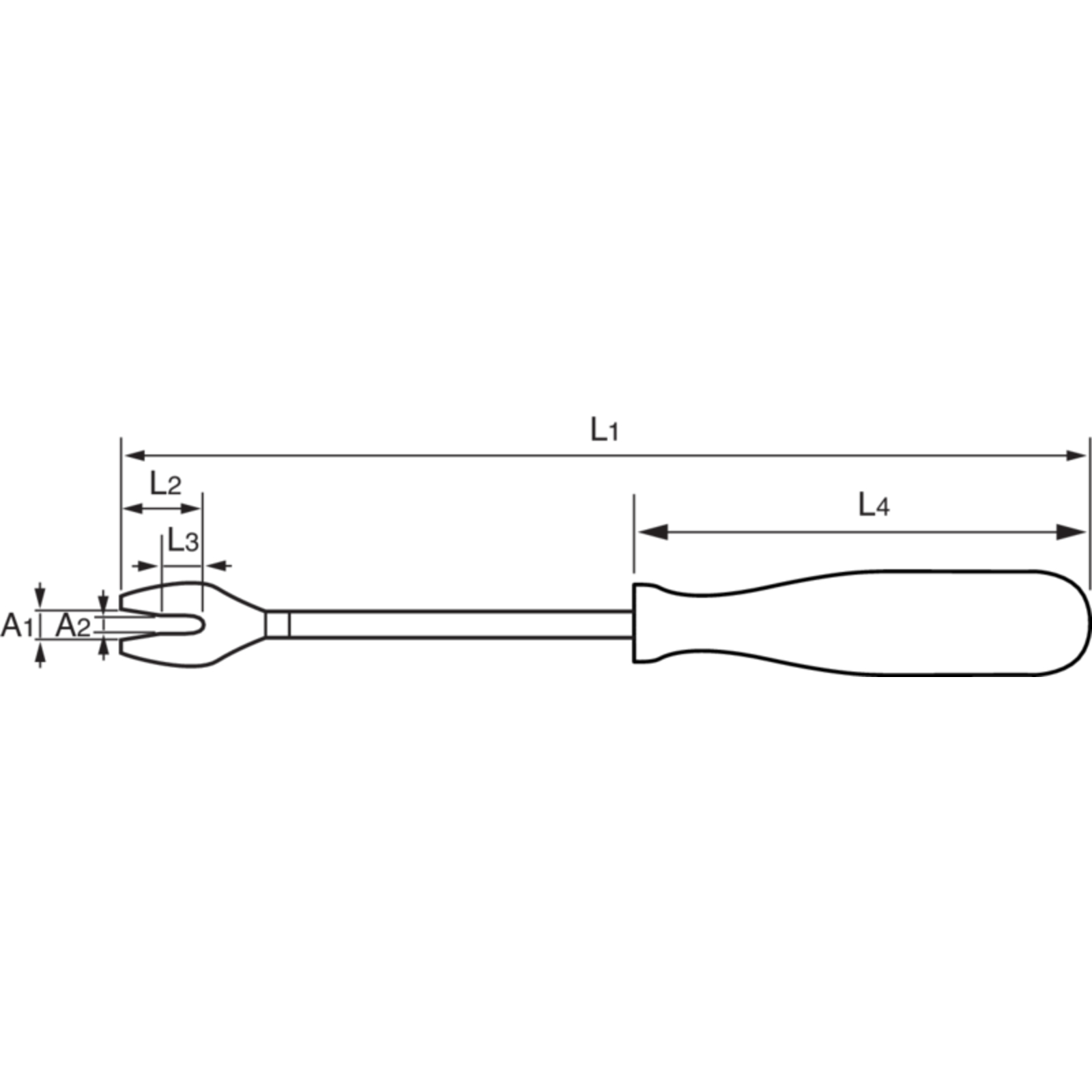 Spatule extraction clips 240 mm acier allié poignée BAHCO - 2485
