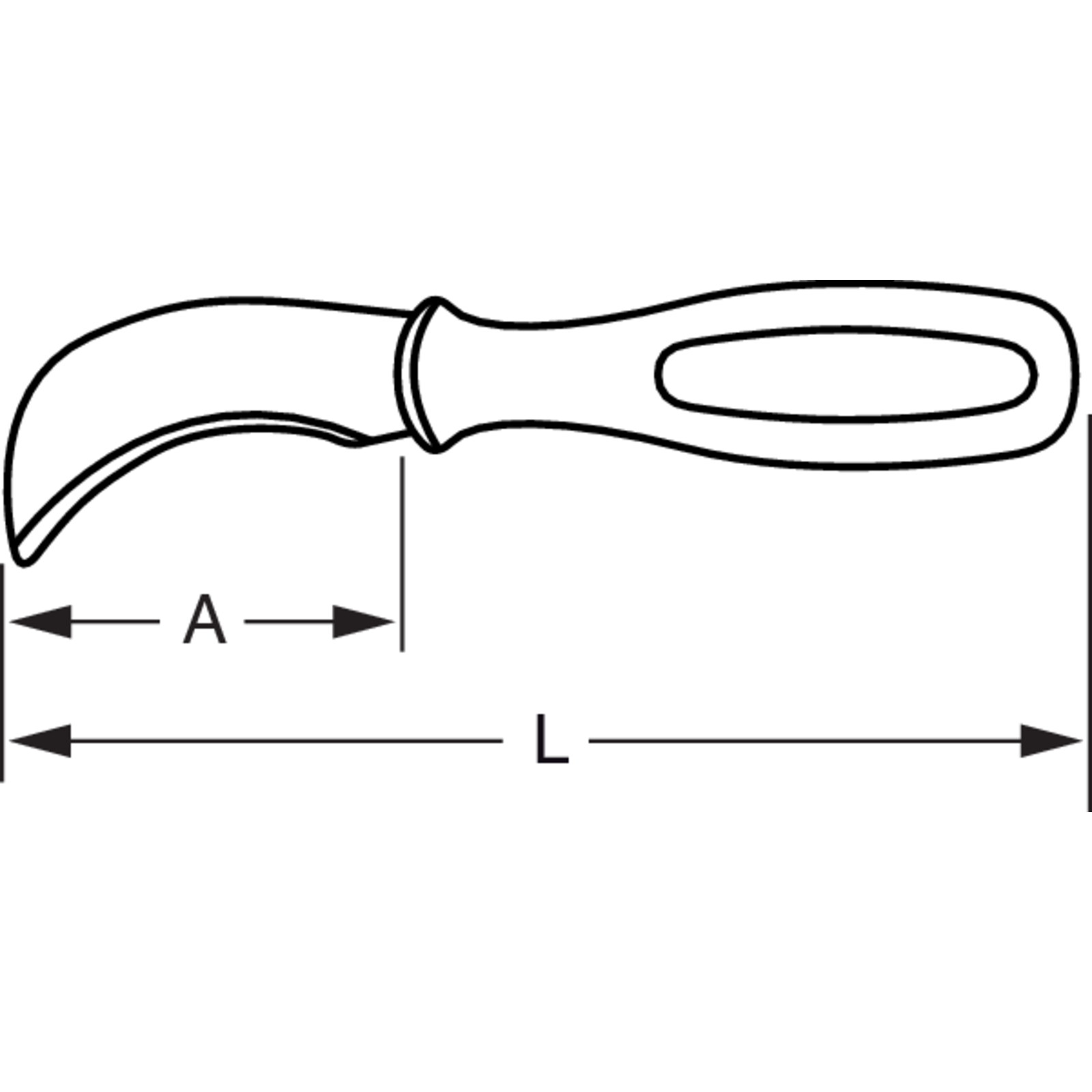 Couteau crochet lame inox 90 mm poignée bi-matière 230 mm BAHCO - 2488