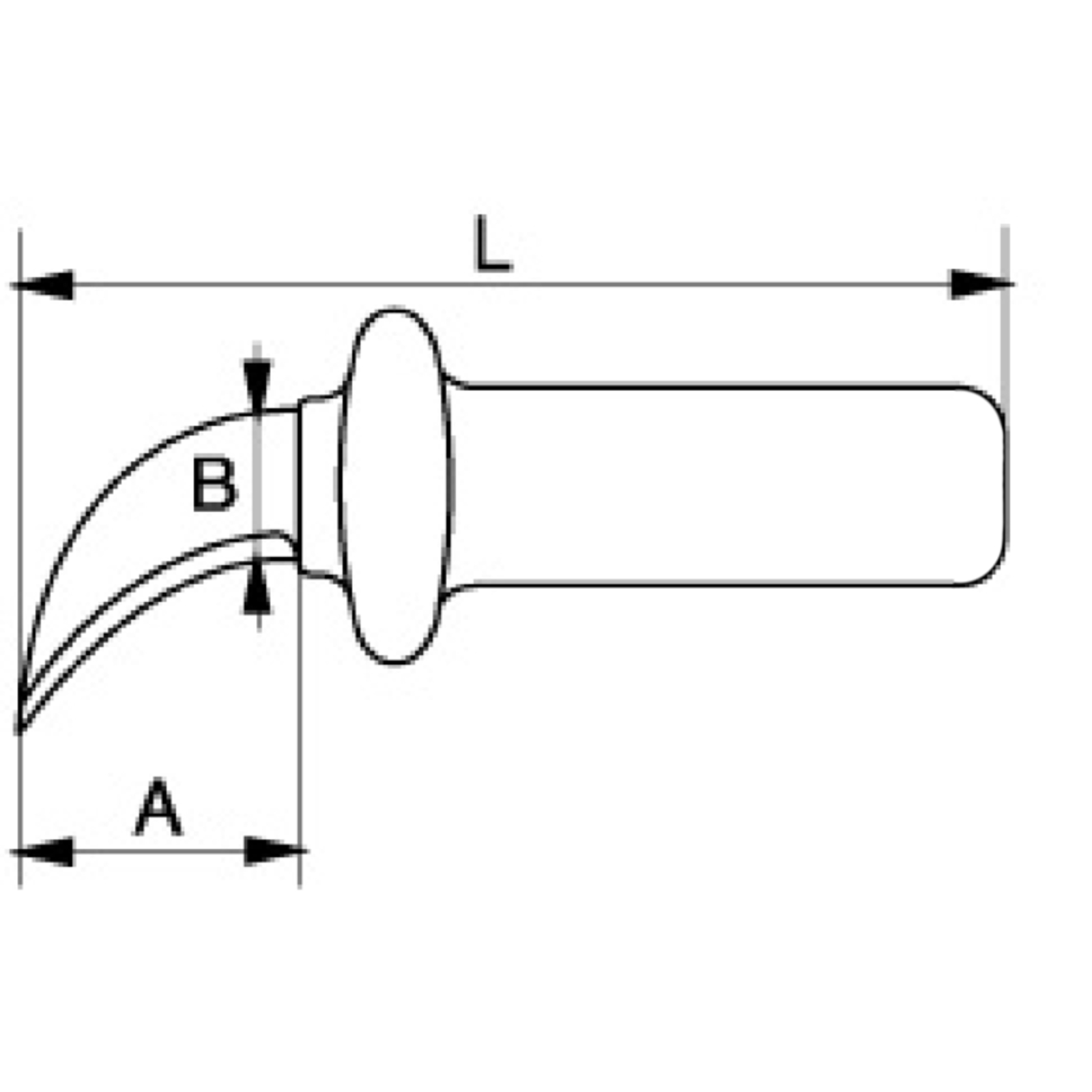 Couteau lame courbe isolé VDE 50 mm 1000 V BAHCO - 2820VPC