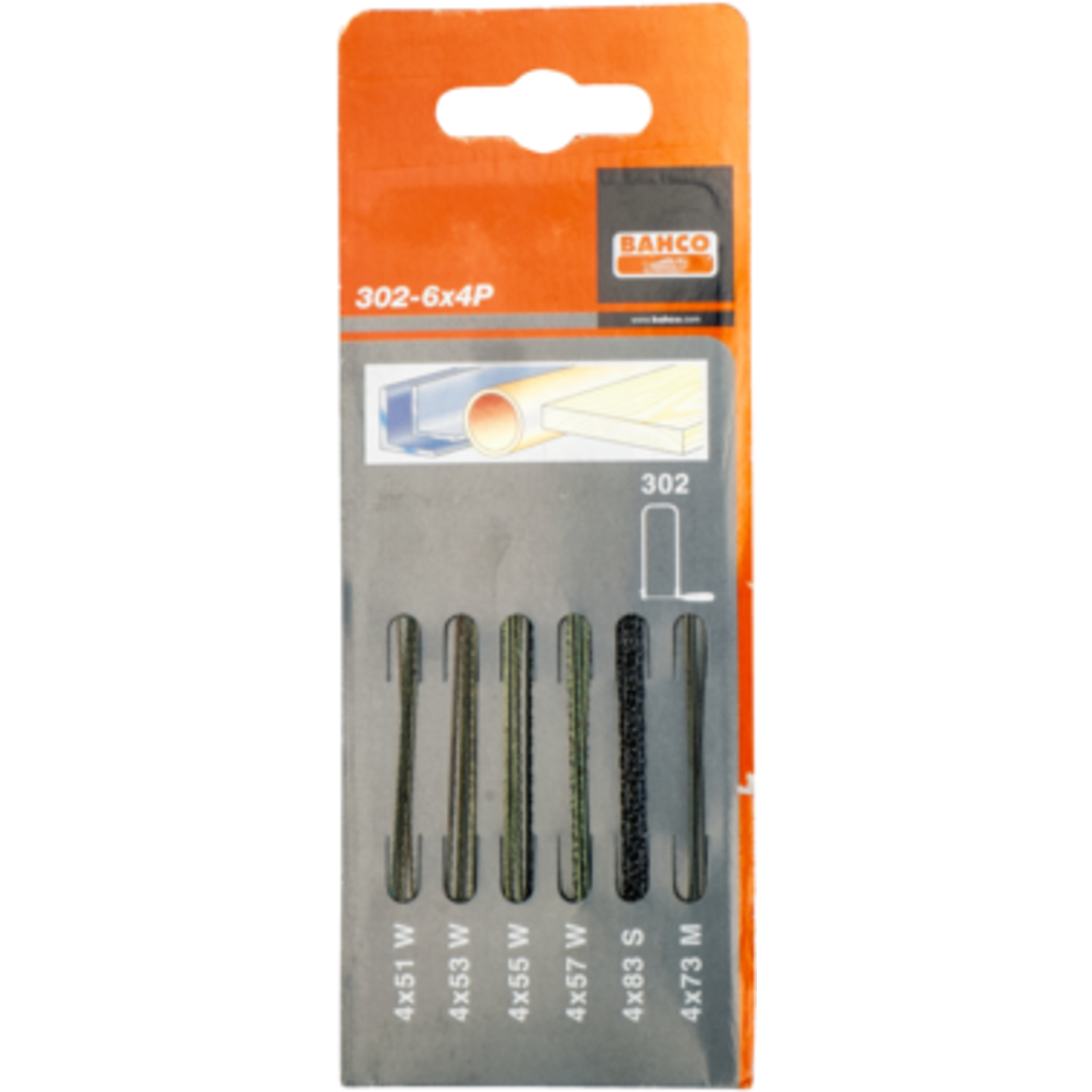 Lame de rechange 130 mm pour scies à chantourner 302 et 502 assortiment 24 pièces BAHCO - 302-6X4P