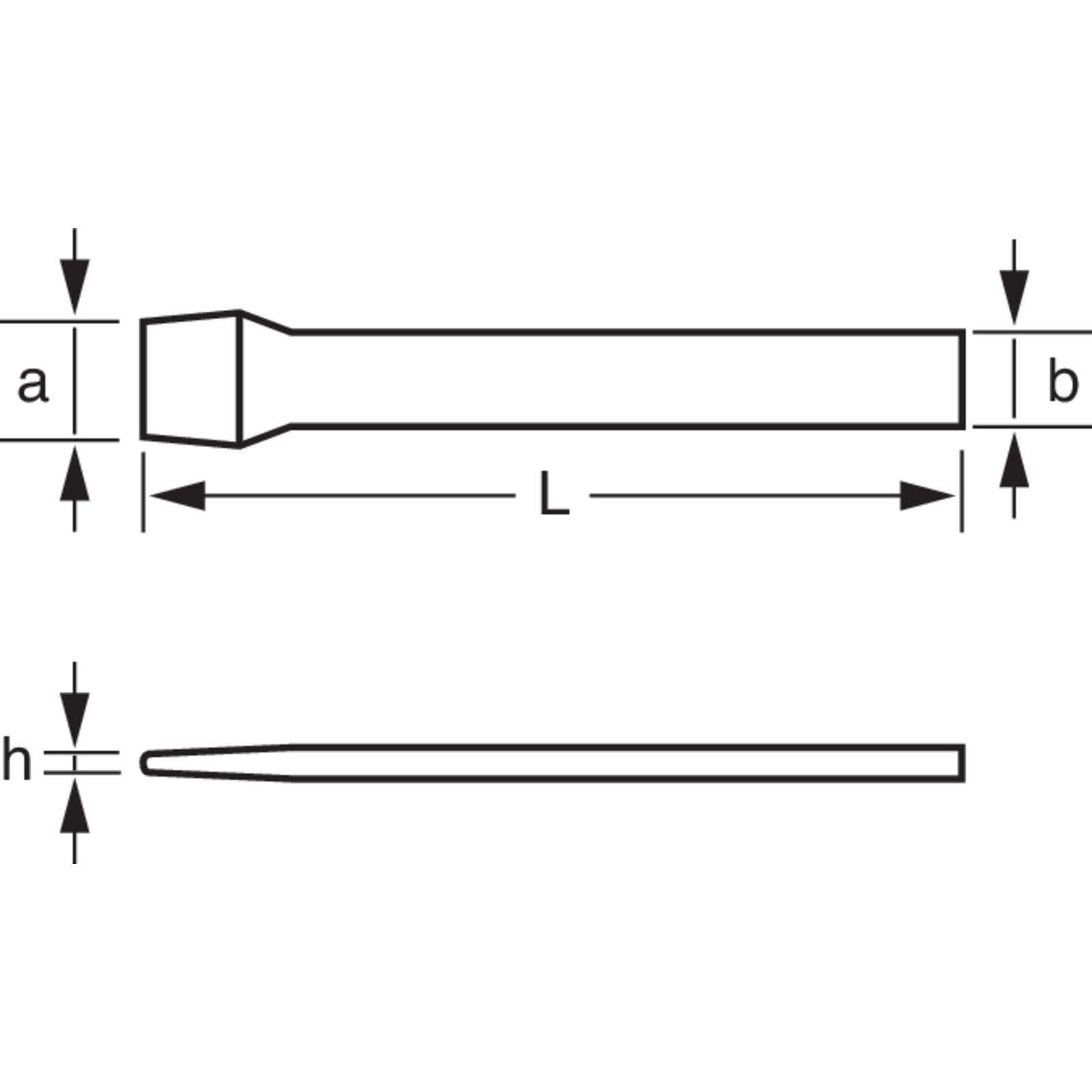 Burin à coupe 26 x 7 mm corps plat ovale finition verni cuivré 235 mm BAHCO - 3750