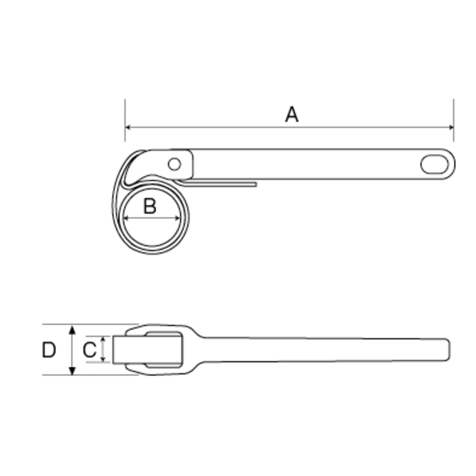 Clé serre-tubes 220 mm avec sangle nylon et manche acier 300 mm BAHCO - 375-8