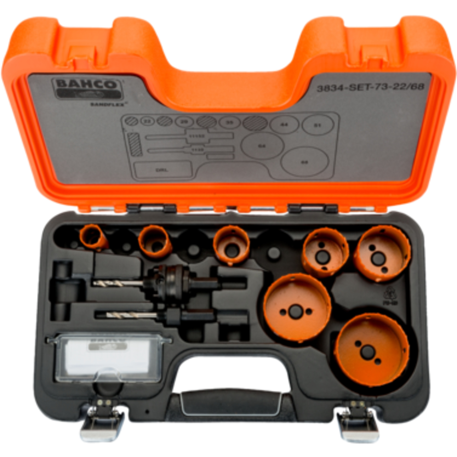 Jeu de scies trépans bimétal Sandflex 22-68 mm 10 pcs BAHCO - 3834-SET-73-22/68