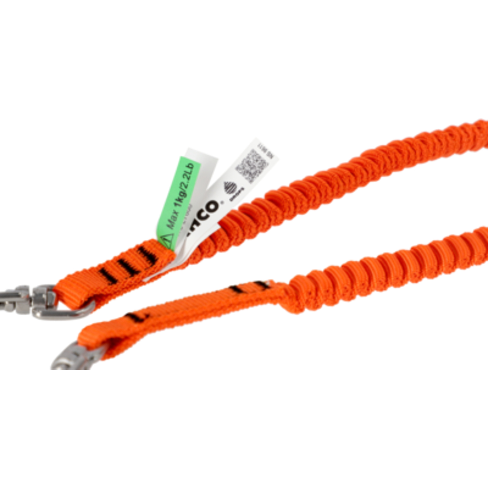 Lanières haute visibilité orange 1,40 m avec mousquetons pivotants inox 1 kg BAHCO - 3875-LY600