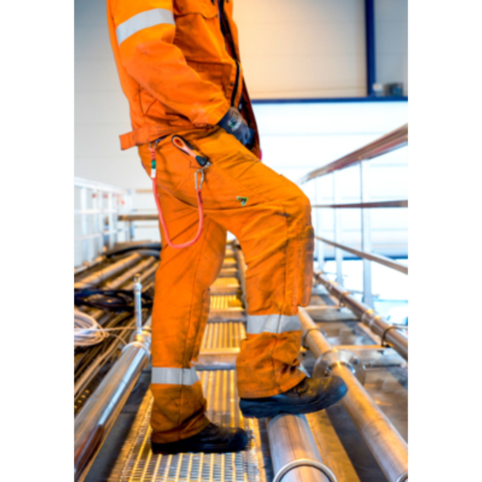 Lanières haute visibilité orange 1,40 m avec mousquetons pivotants inox 1 kg BAHCO - 3875-LY600