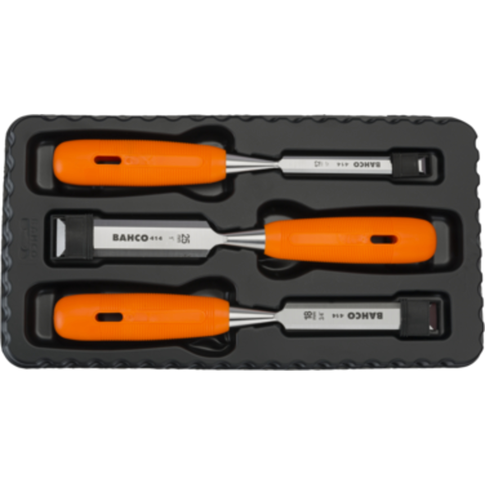 Jeu de burins bois 12 18 et 25 mm manche polypropylène avec étui BAHCO - 414-S3-EUR