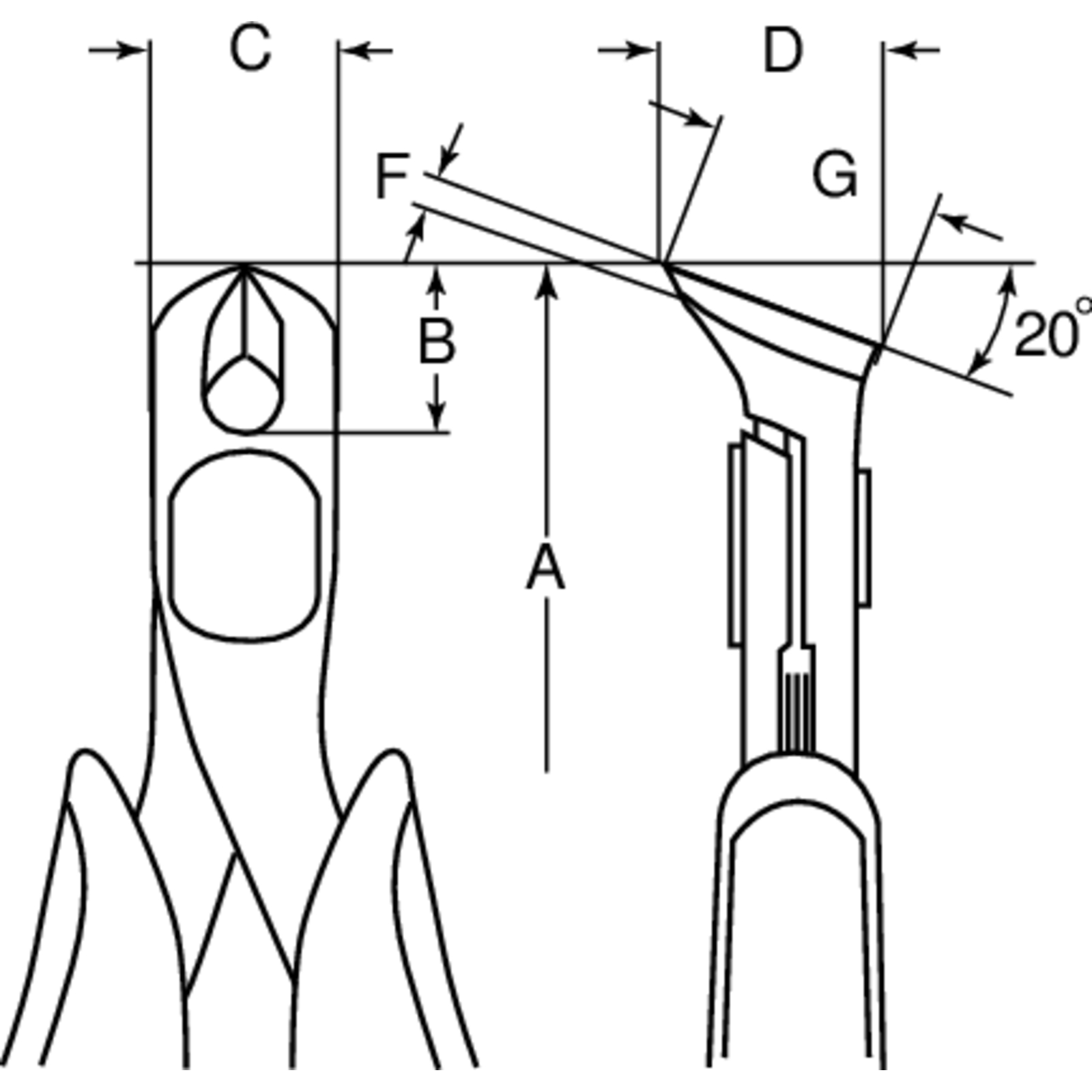 Pince coupante oblique ERGO 20° capacité 0,3-1,25 mm avec ressort BAHCO - 4231