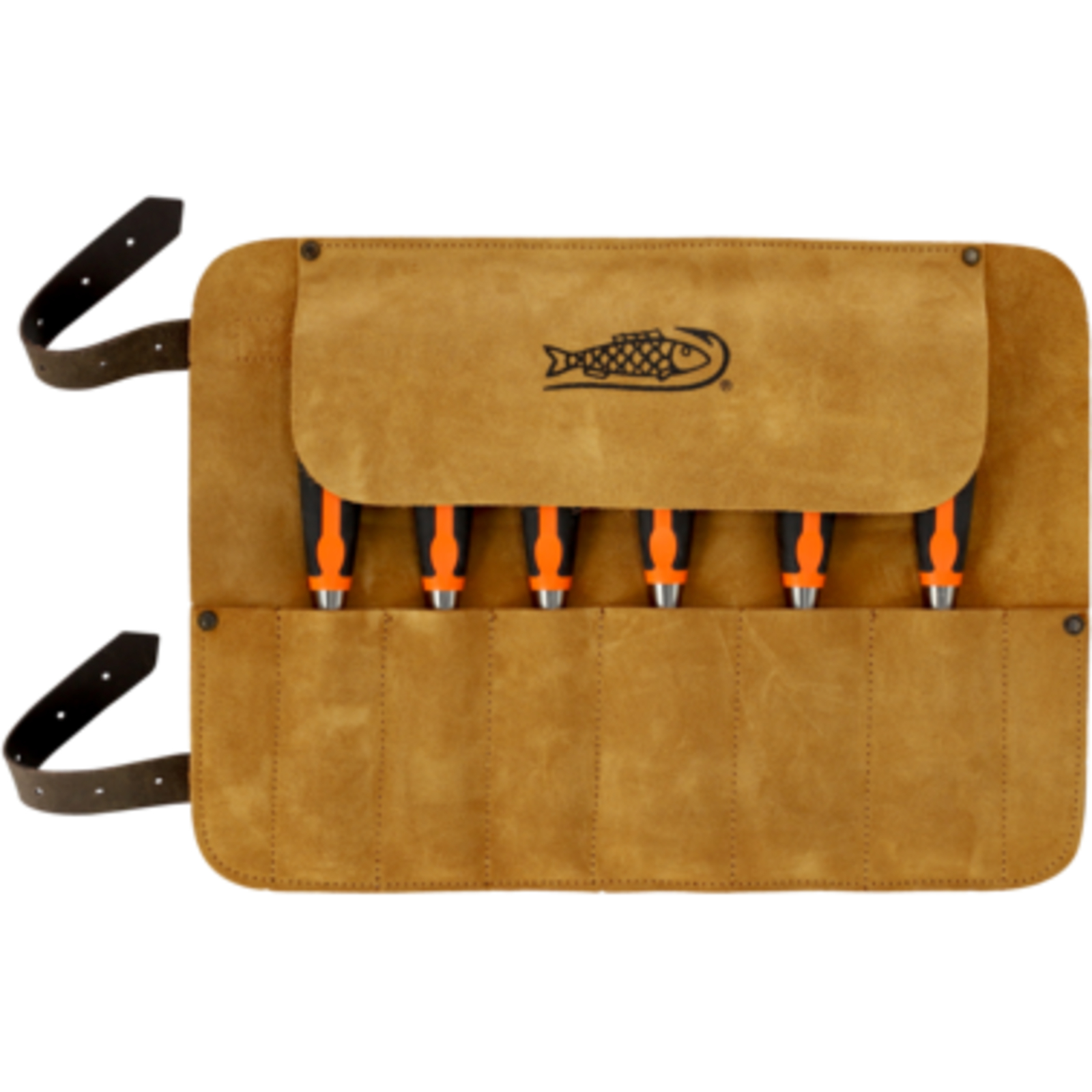 Jeu de burins bois 6-32 mm 6 pièces manche caoutchouc avec pochette cuir BAHCO - 424P-S6-LR