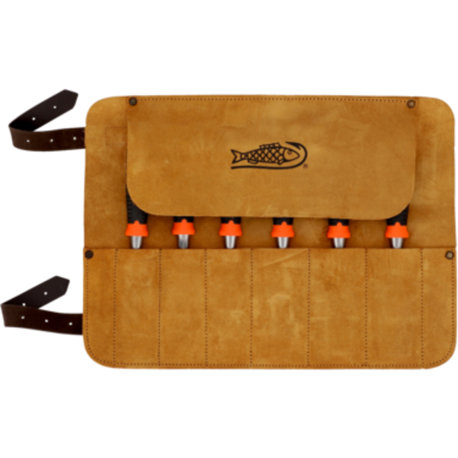 Jeu de 6 ciseaux à bois ERGO anti-fissures 6-32 mm avec pochette cuir BAHCO - 434-S6-LR