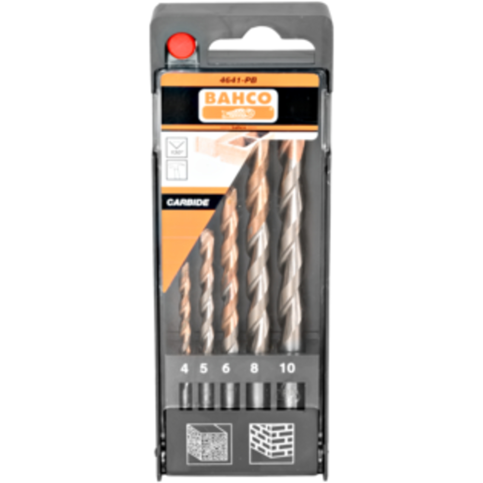 Jeu de forets béton 4-10 mm pointe carbure 5 pcs BAHCO - 4641-PB
