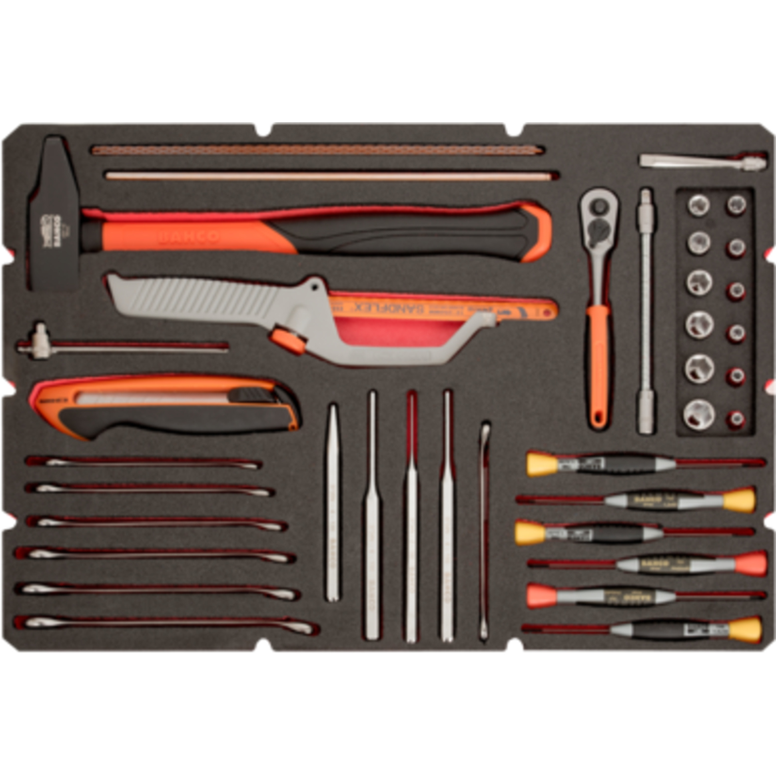 Caisse à outils aluminium 145 pièces avec serrures et palettes d’outils BAHCO - 4750ALC01FF1