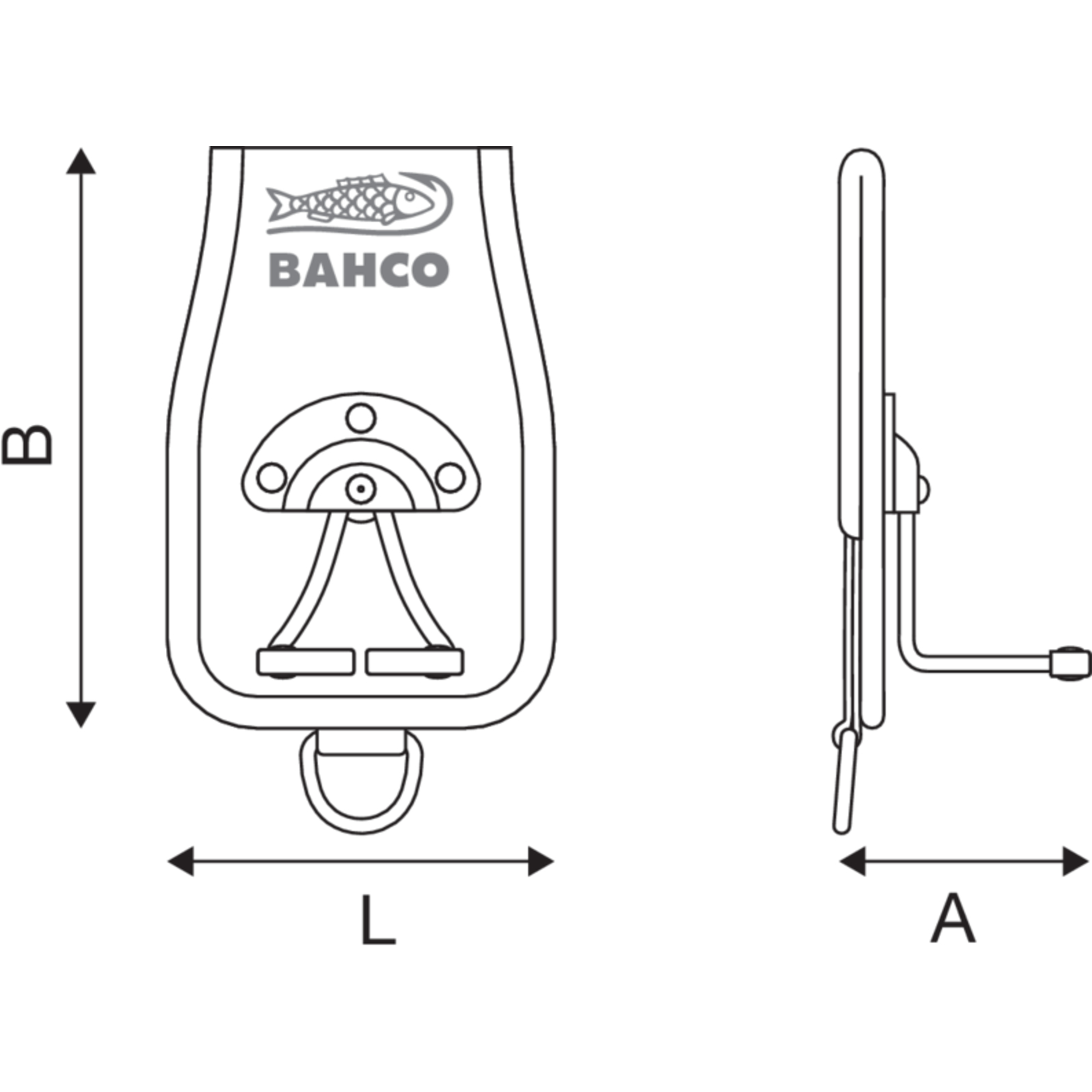 Porte-marteau avec anneau sécurité pour longe 120 x 70 x 180 mm BAHCO - 4750-HHO-2