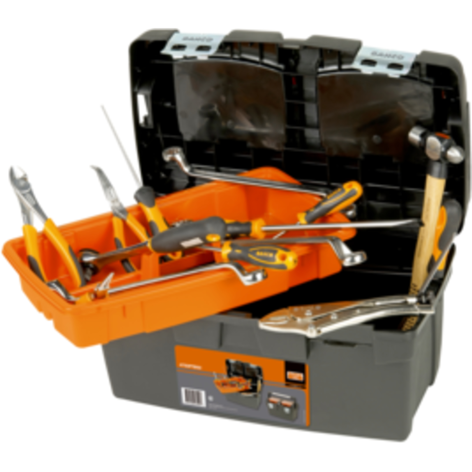 Caisse à outils plastique usage intensif 27 L cadenassable avec plateau et poignées alu BAHCO - 4750PTB50