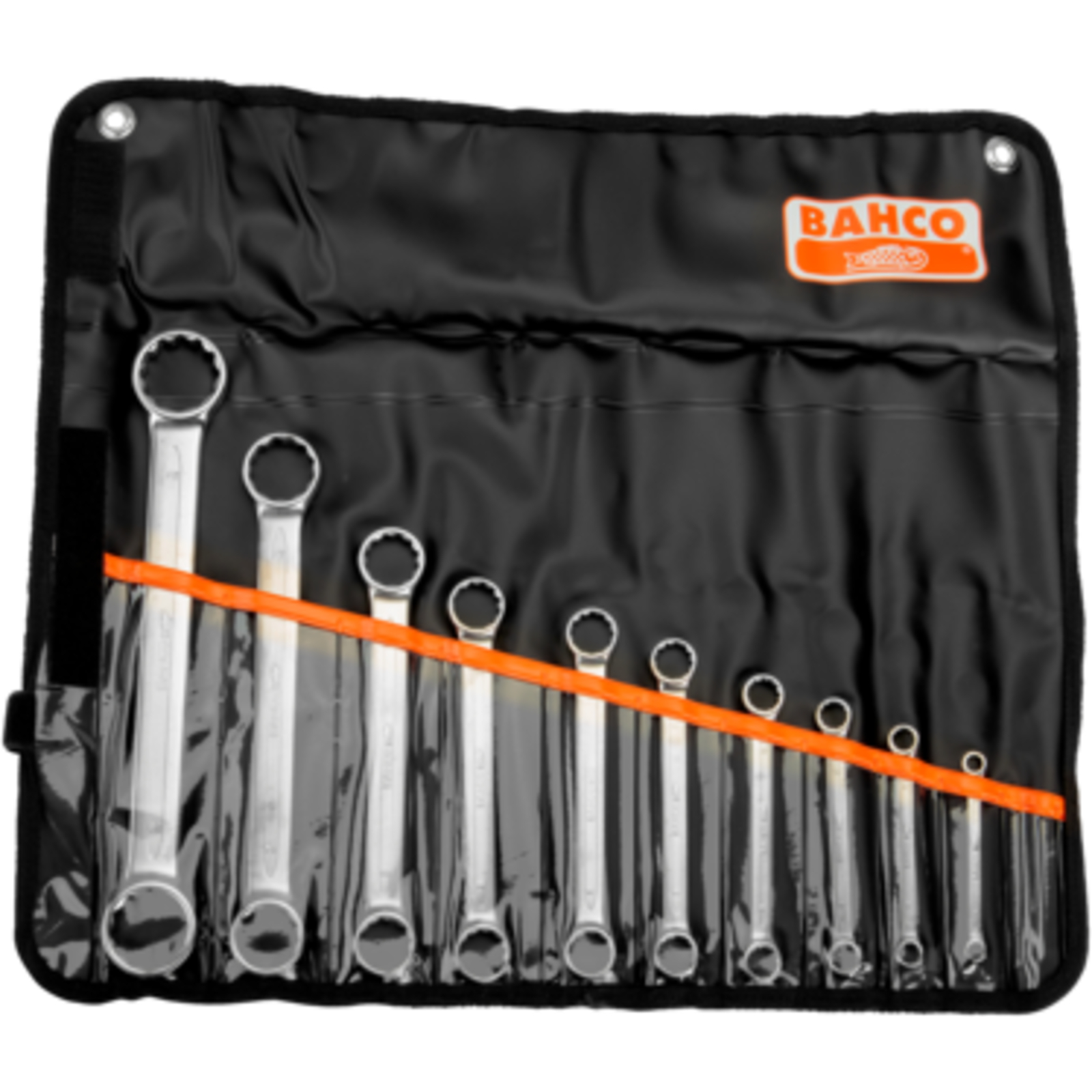Jeu de clés polygonales doubles plates 10 pièces avec pochette BAHCO - 4M/10T