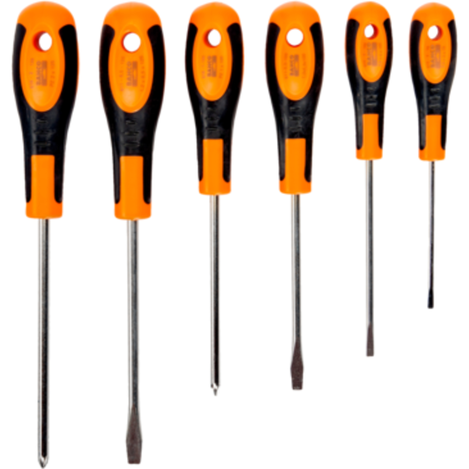 Jeu de tournevis fente/Pozidriv 6 pcs poignée bi-matière caoutchouc BAHCO - 610-6