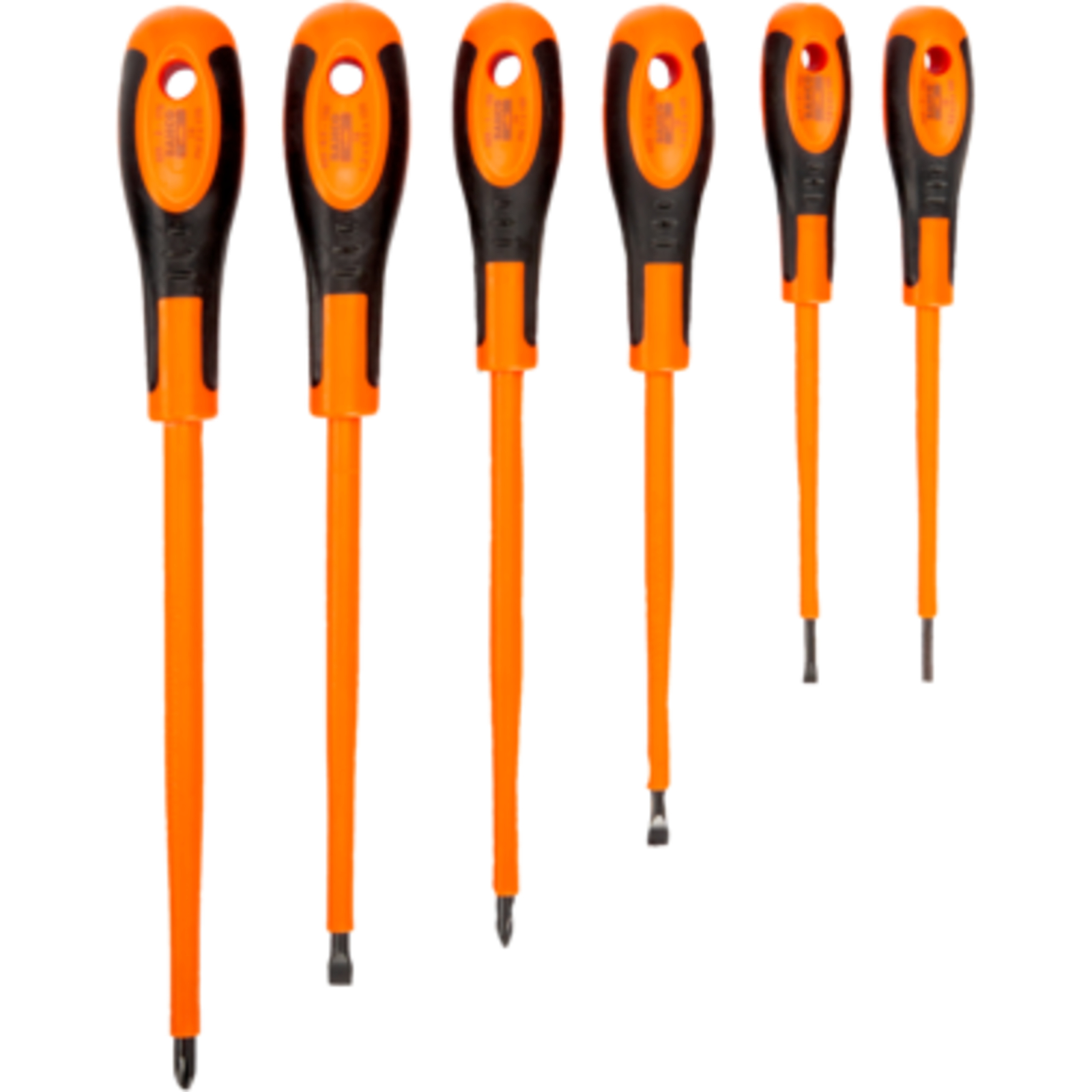 Jeu de tournevis isolés fente 3-6,5 mm Phillips PH1-PH2 manche caoutchouc 6 pcs BAHCO - 620-6