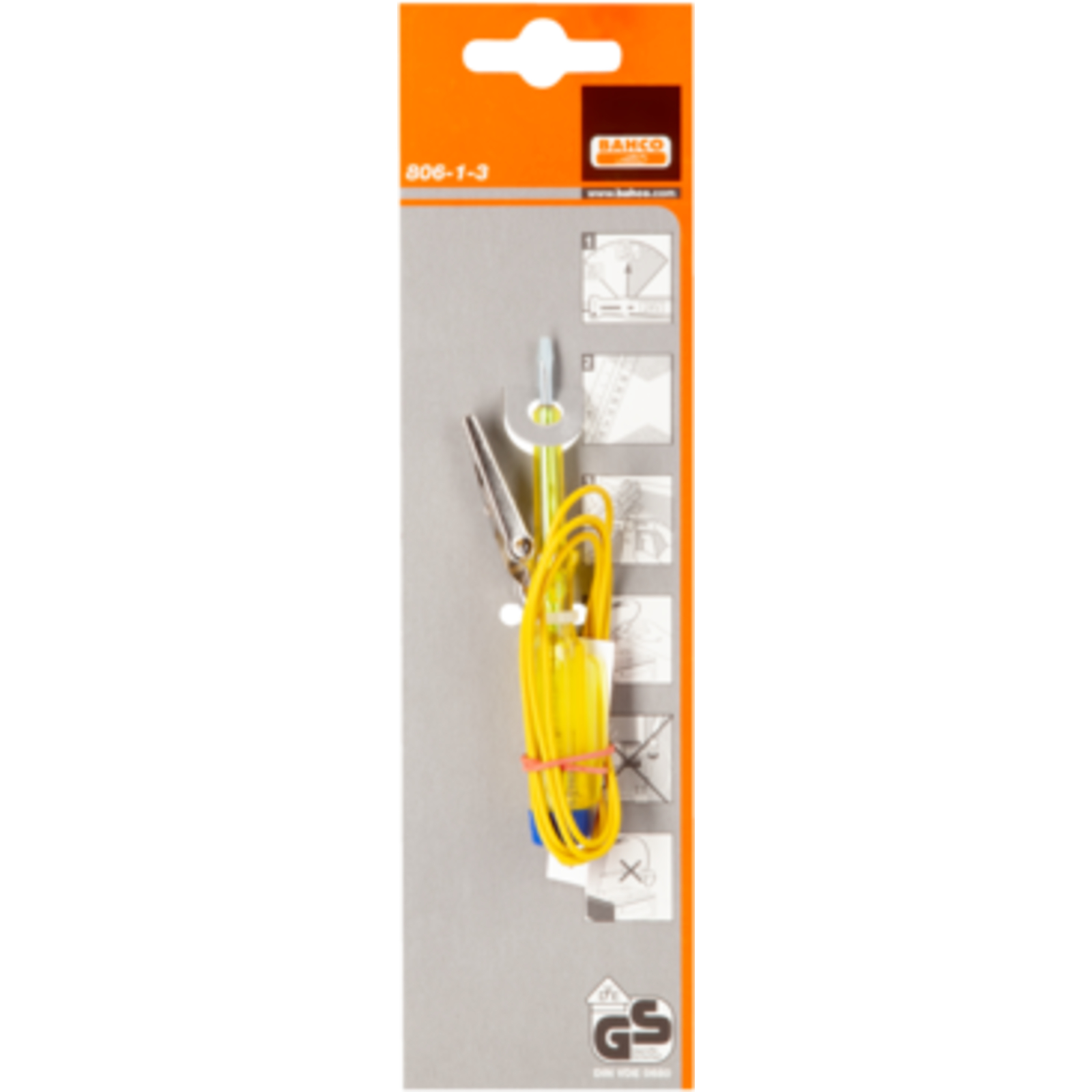 Testeur de tension 15-250 V lame isolée 0,5 x 3 x 45 mm avec clip crocodile BAHCO - 806-1-3