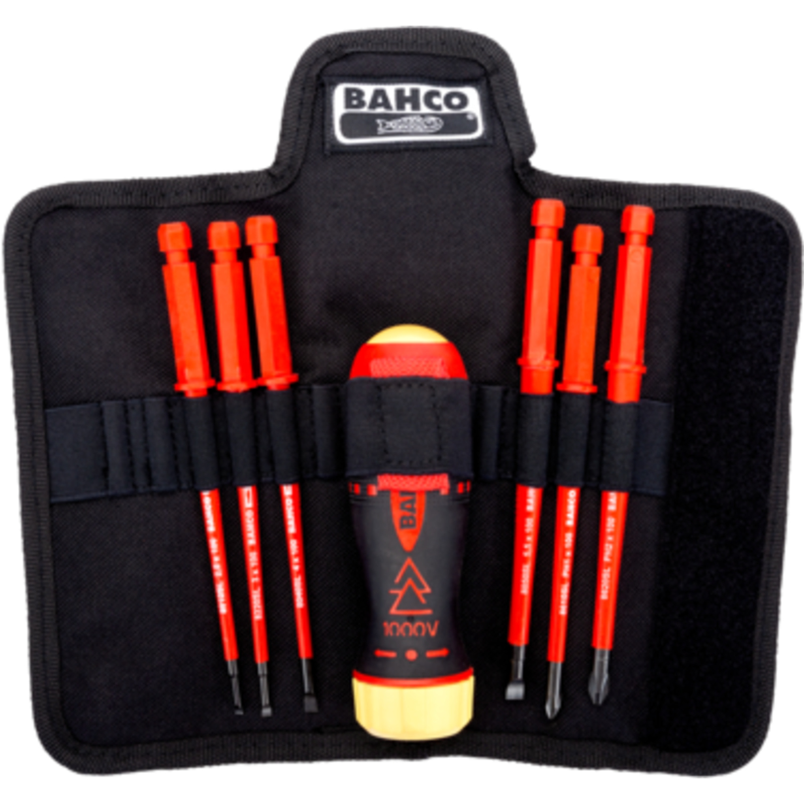 Tournevis à cliquet isolé 6 lames interchangeables pour vis fente et Phillips 1000 V avec manche ERGO BAHCO - 808061
