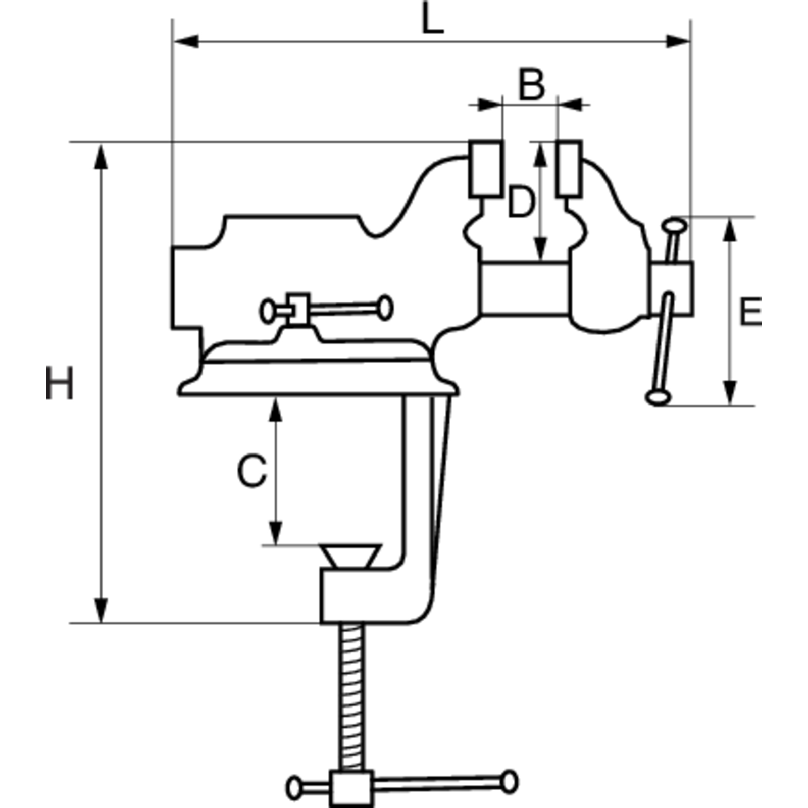 Étau d’établi portatif 63 mm avec mors interchangeables et base tournante BAHCO - 834V-2