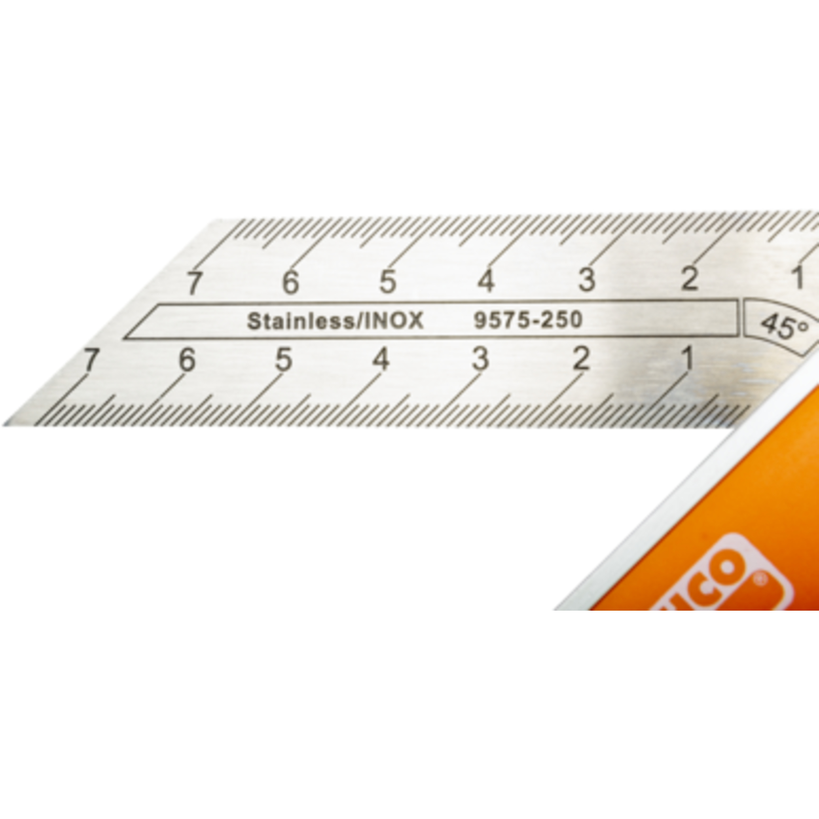 Fausse équerre 250 mm lame inox corps aluminium avec trou de suspension BAHCO - 9575-250