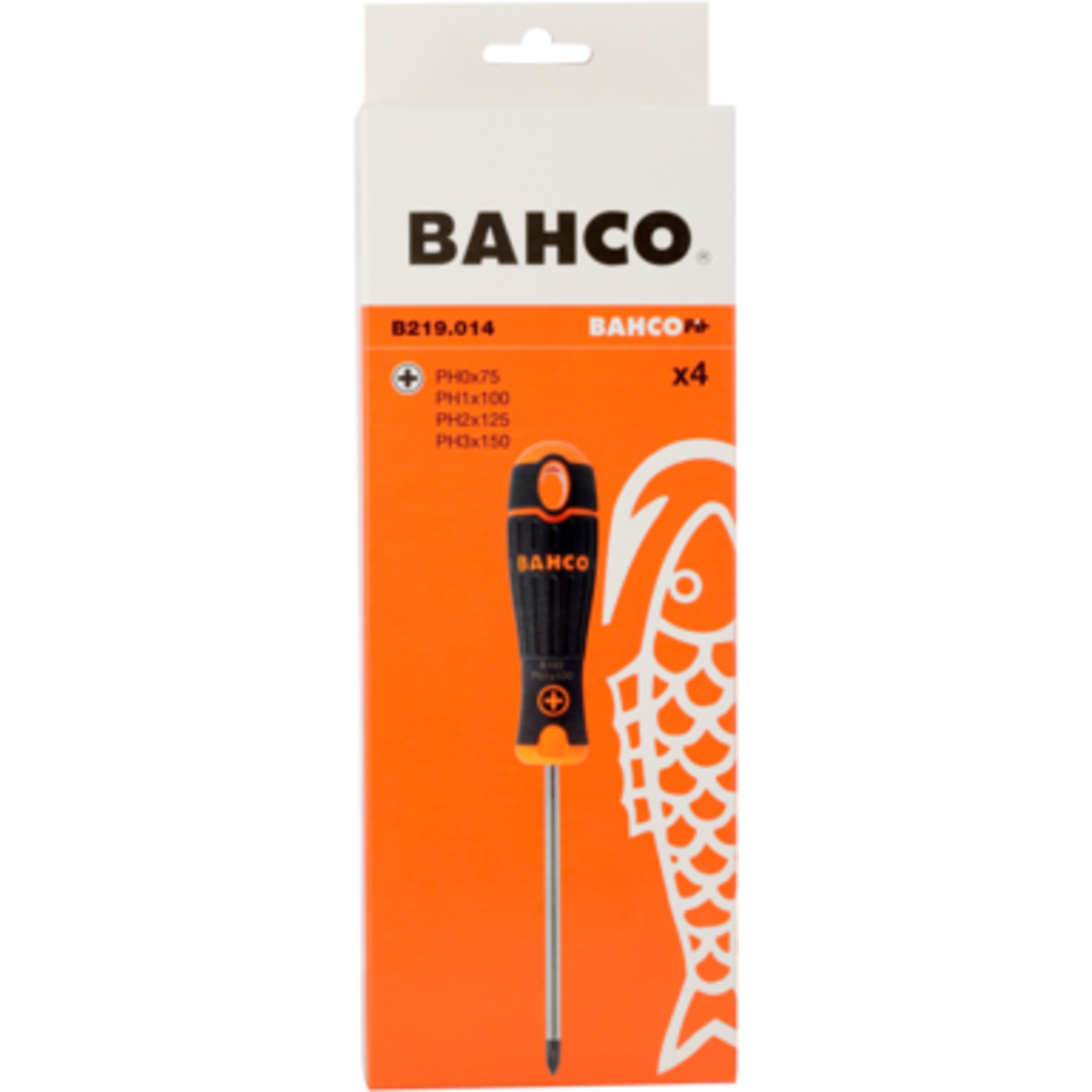 Jeu de tournevis Phillips 4 pièces manches caoutchouc antidérapants BAHCO - B219.014