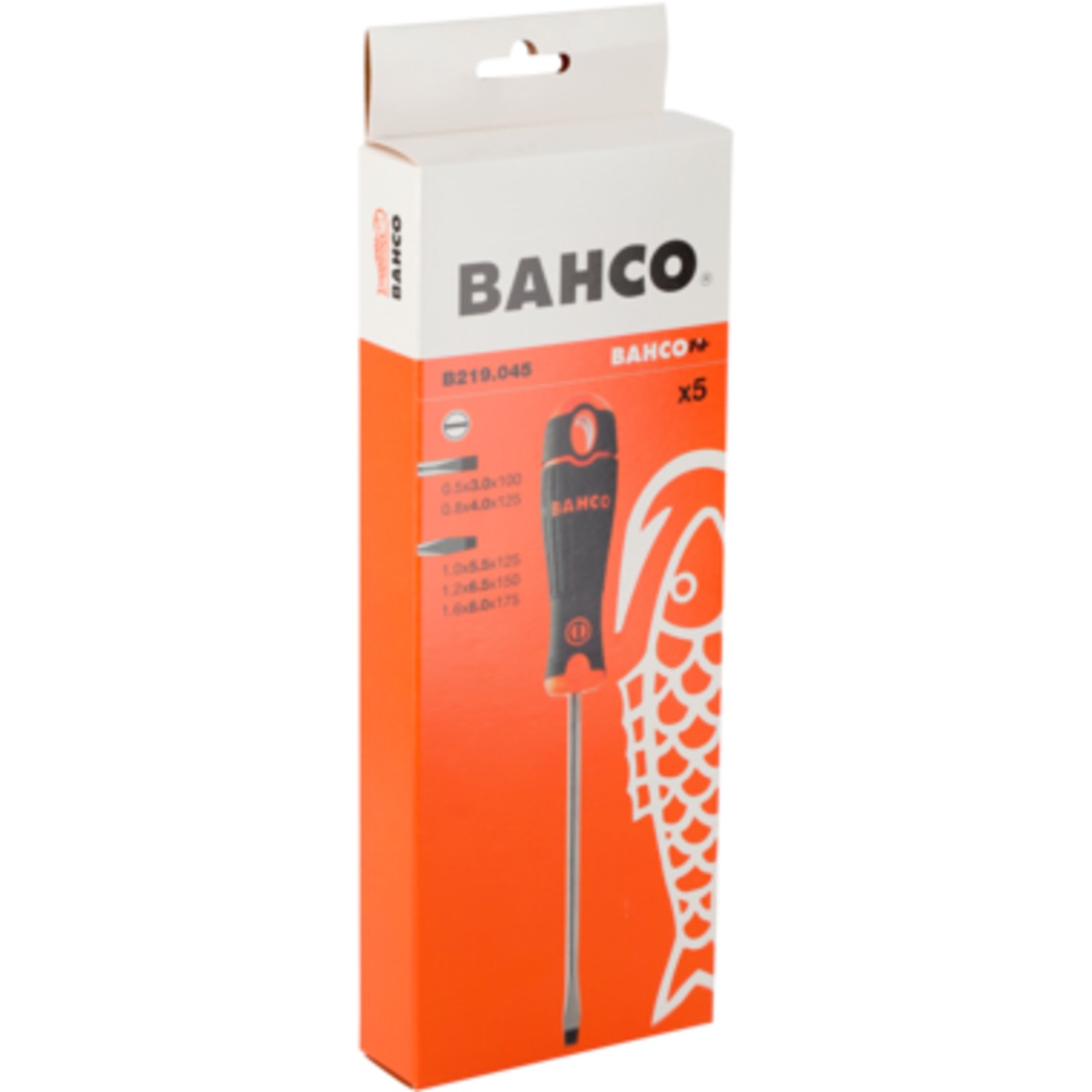 Jeu de tournevis à fente 5 pièces manche caoutchouc antidérapant BAHCO - B219.045