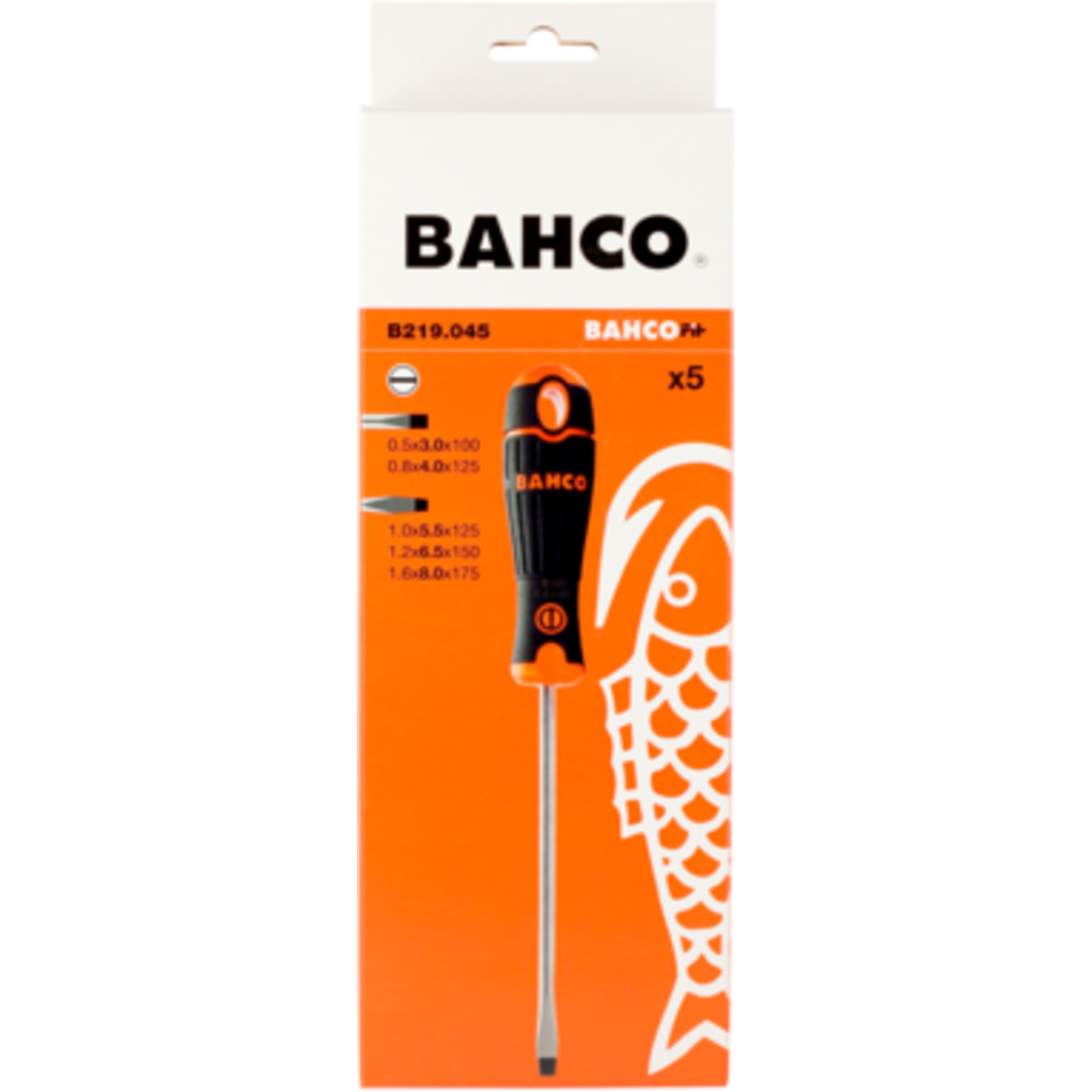 Jeu de tournevis à fente 5 pièces manche caoutchouc antidérapant BAHCO - B219.045