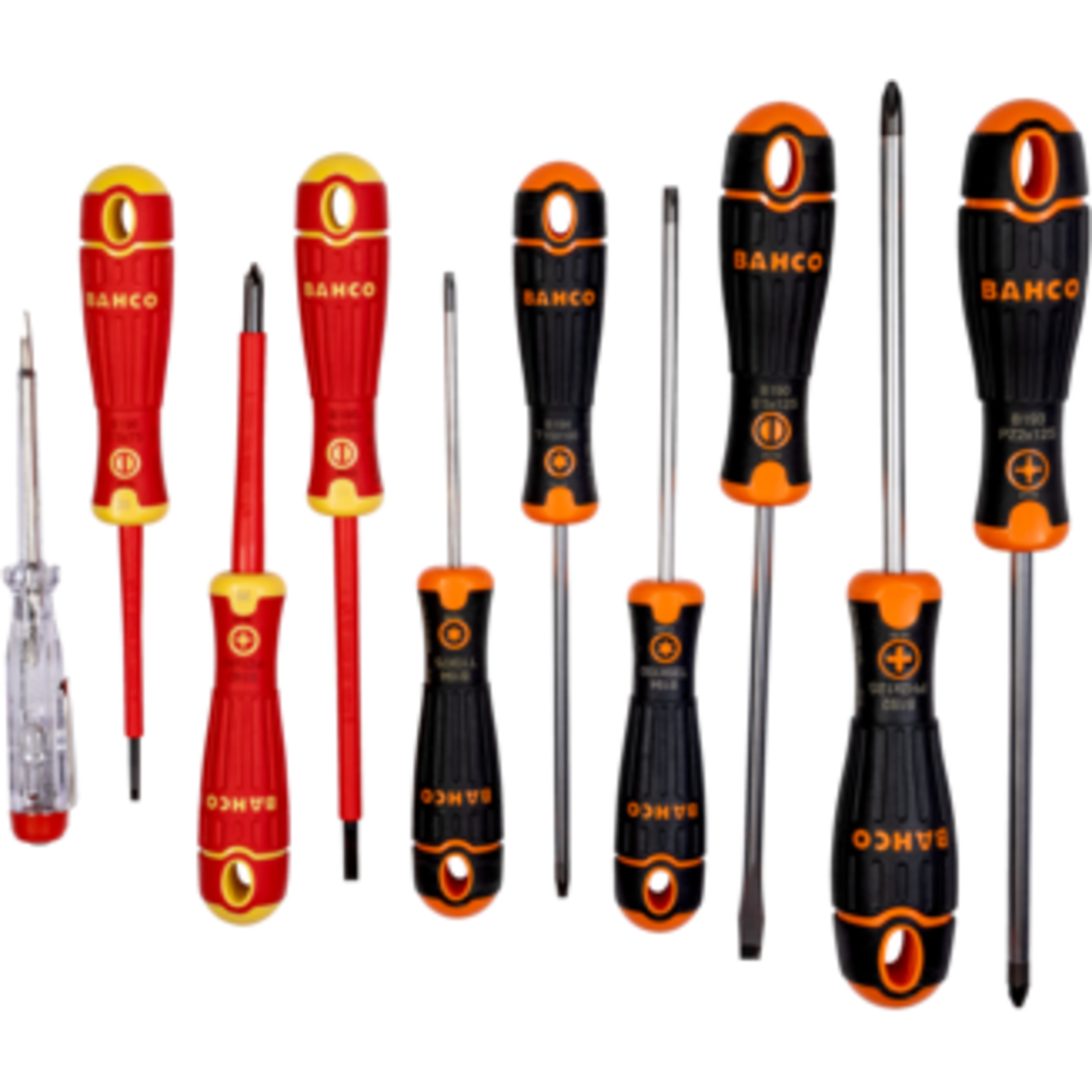 Jeu de tournevis BahcoFit 10 pièces fente Phillips Pozidriv Torx avec testeur tension BAHCO - B219.110