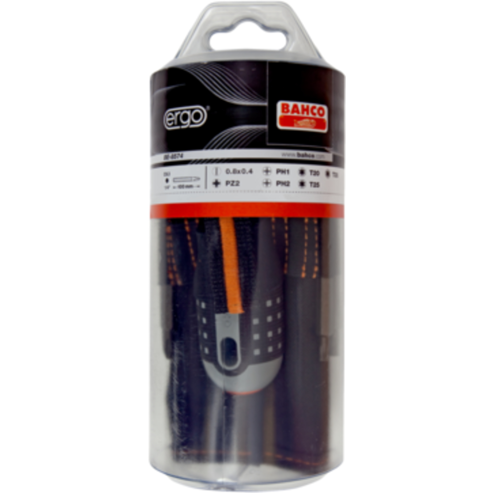 Tournevis ERGO 8 pièces lames interchangeables fente/Phillips/TORX BAHCO - BE-8574