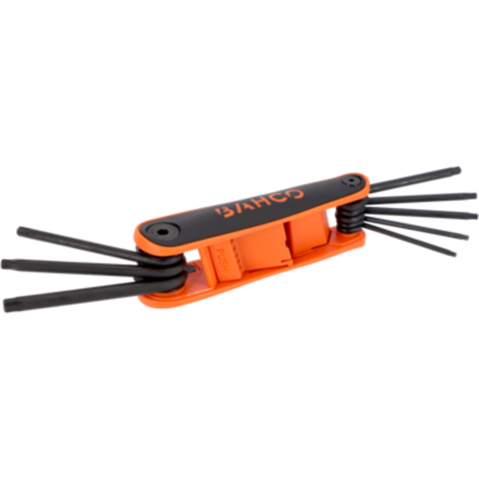 Jeu de clés mâles Torx repliable 8 pièces finition phosphatée poignée souple BAHCO - BE-8975B