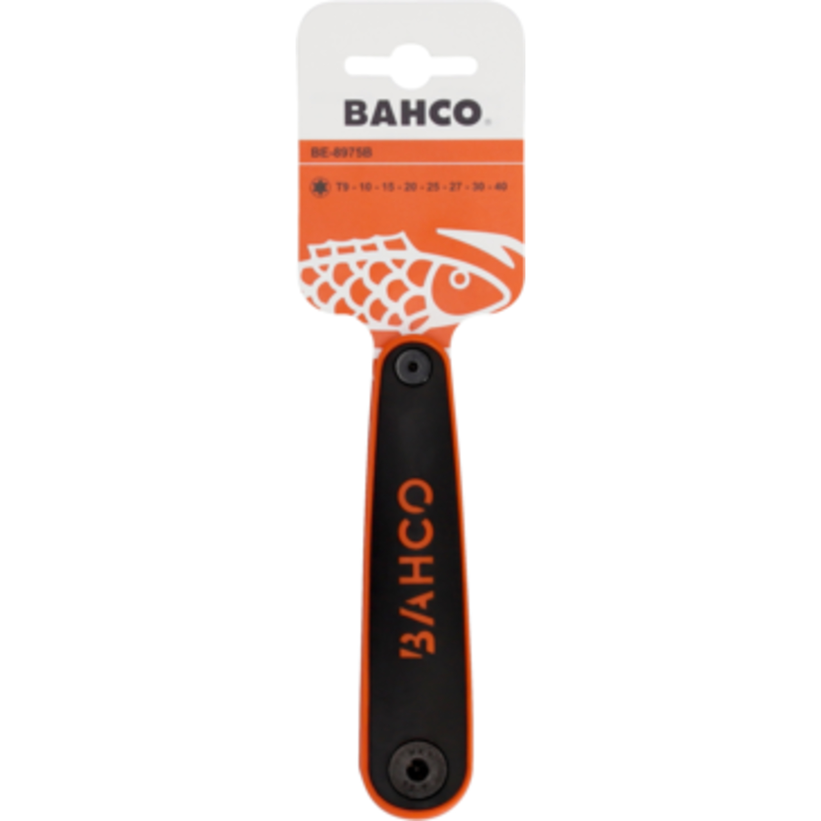 Jeu de clés mâles Torx repliable 8 pièces finition phosphatée poignée souple BAHCO - BE-8975B