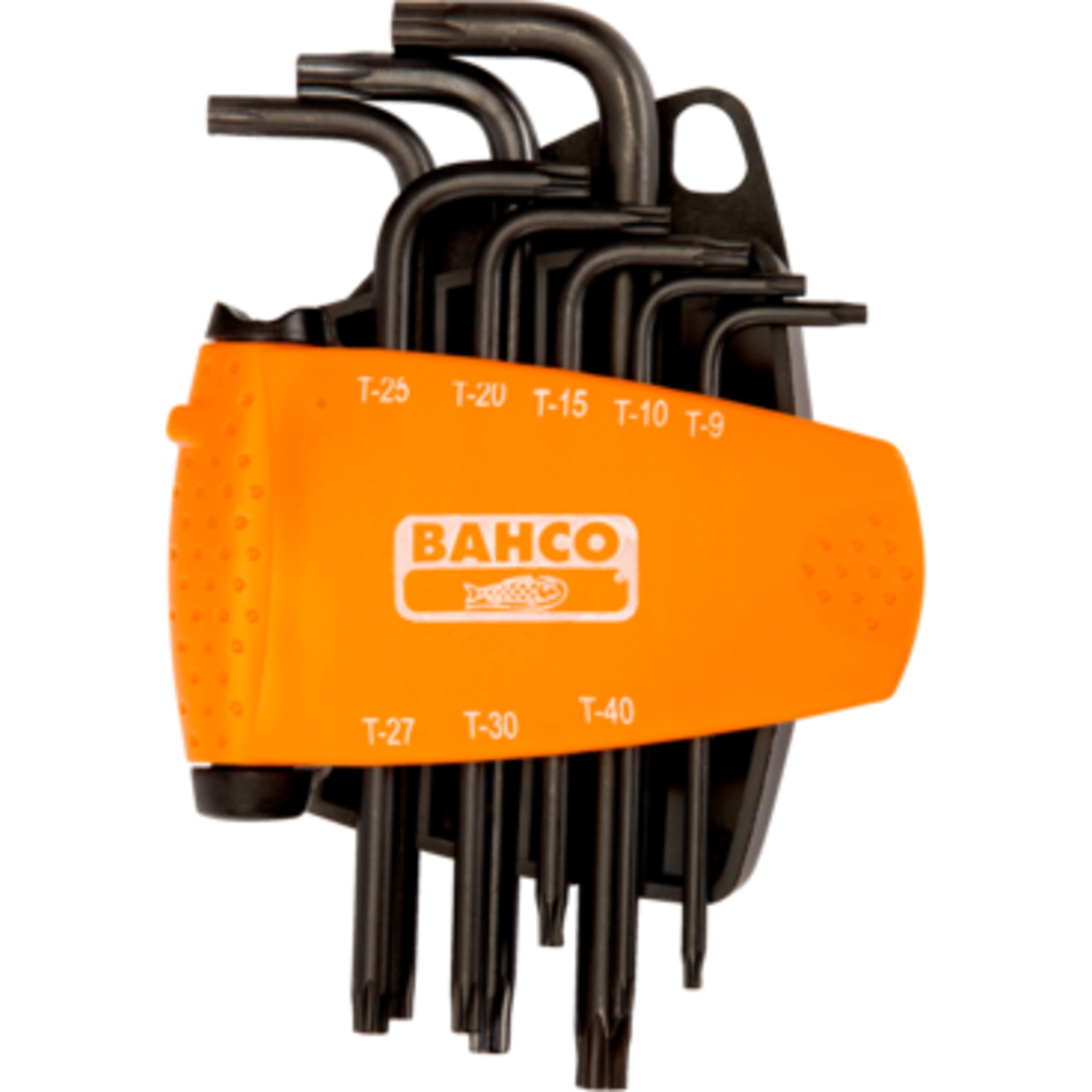Jeu de clés mâles longues TORX T9-T40 8 pièces finition phosphatée avec support magnétisé BAHCO - BE-9585