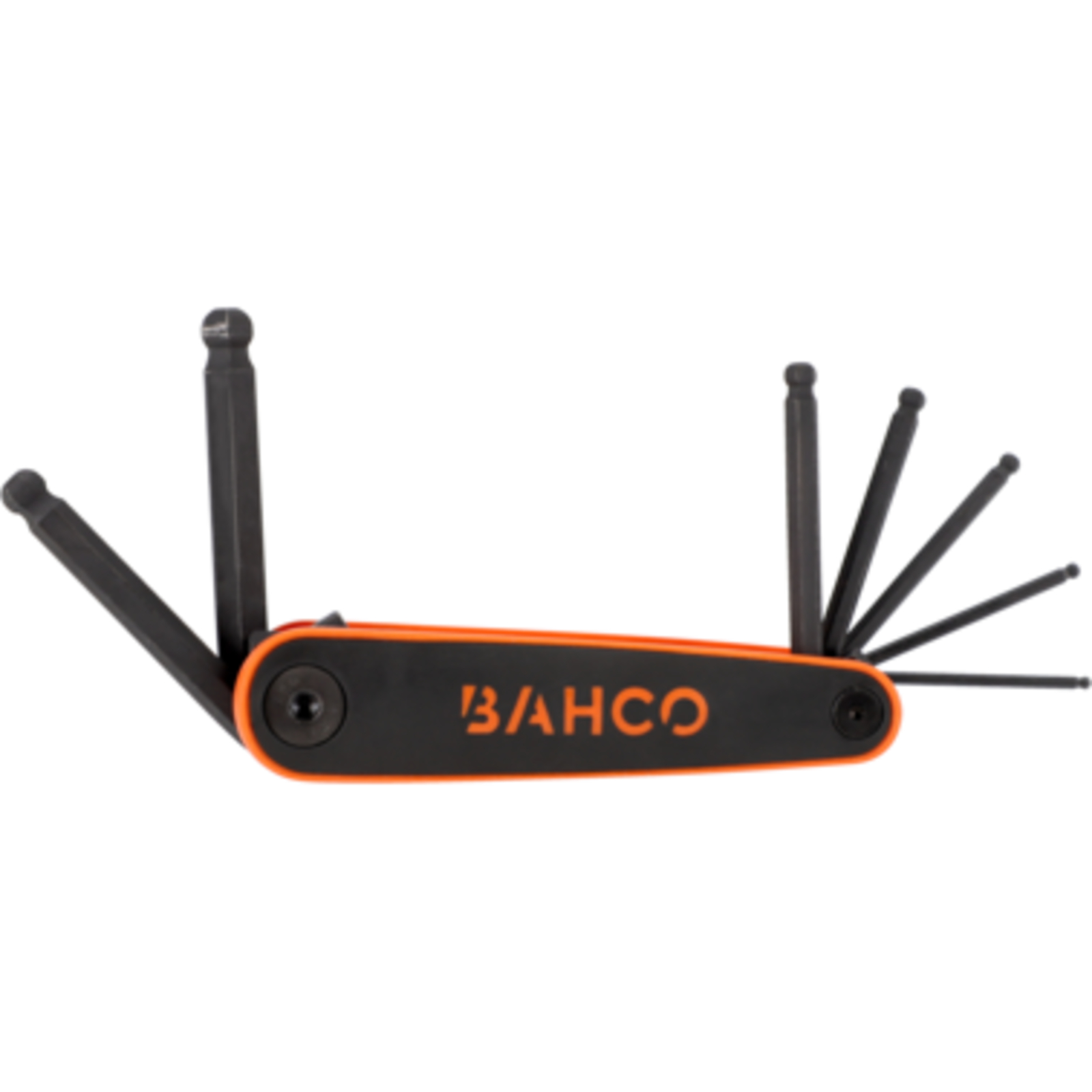 Jeu de clés mâles 6 pans tête sphérique repliable métrique 7 pcs manche bimatière BAHCO - BE-9776B