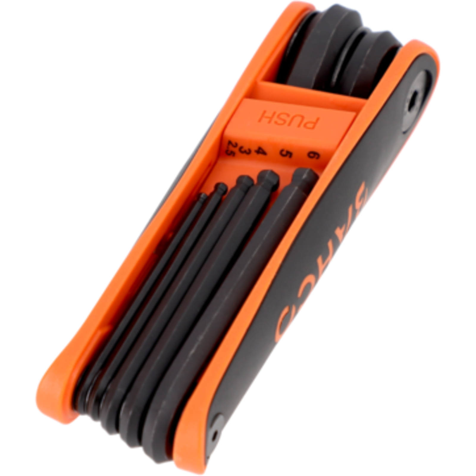 Jeu de clés mâles 6 pans tête sphérique repliable métrique 7 pcs manche bimatière BAHCO - BE-9776B