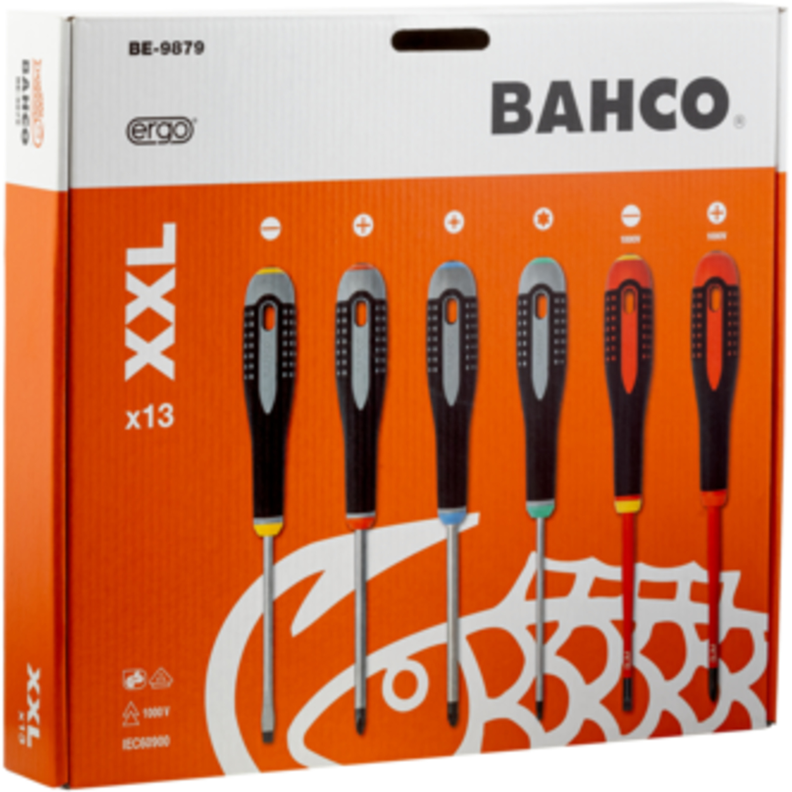 Jeu de tournevis ERGO 13 pièces vis à fente Phillips Pozidriv TORX BAHCO - BE-9879