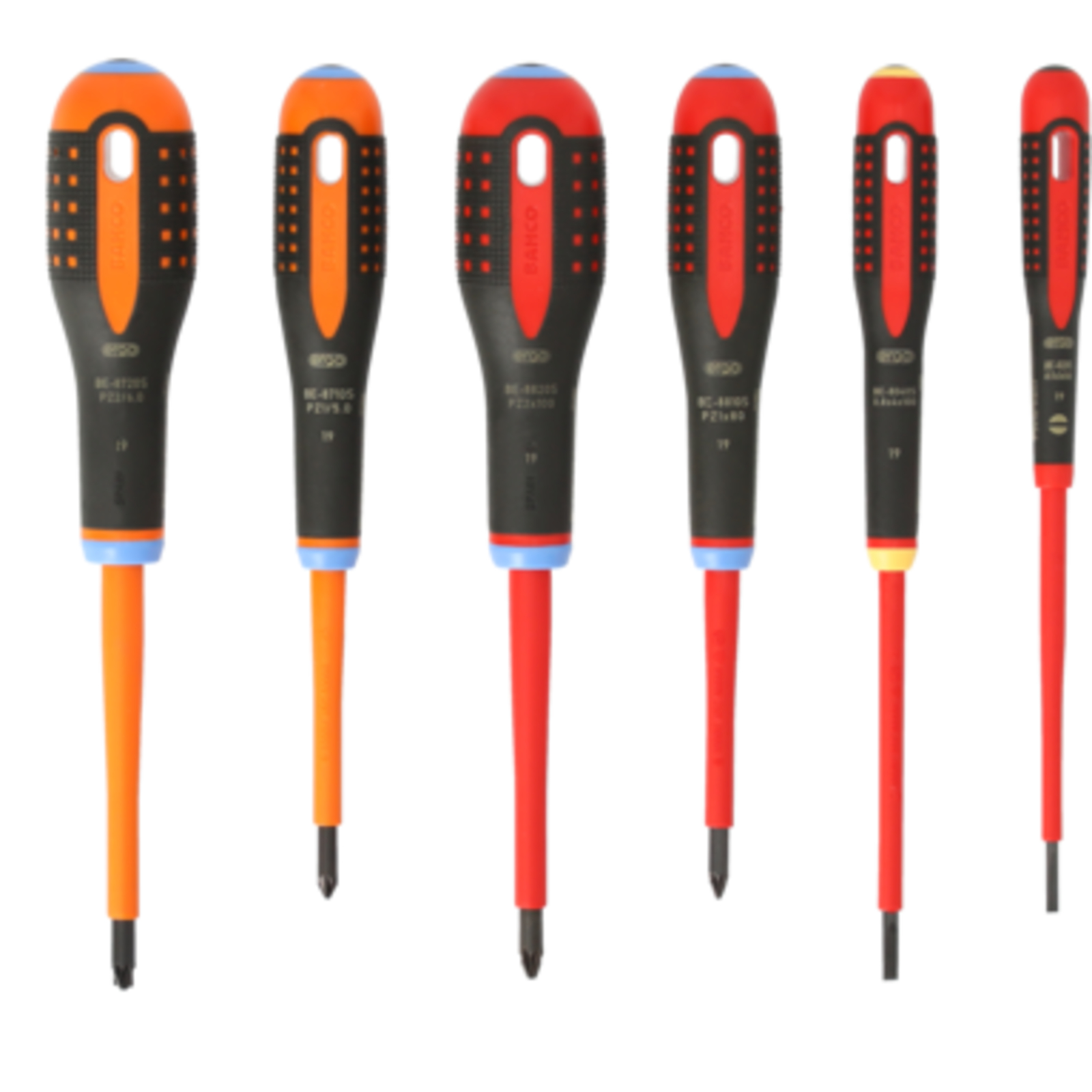 Jeu de tournevis isolés VDE ERGO 6 pcs fente/Pozidriv manche trimatière BAHCO - BE-9884S