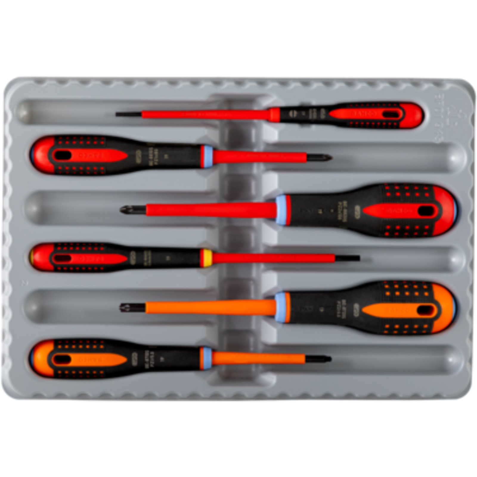 Jeu de tournevis isolés VDE ERGO 6 pcs fente/Pozidriv manche trimatière BAHCO - BE-9884S