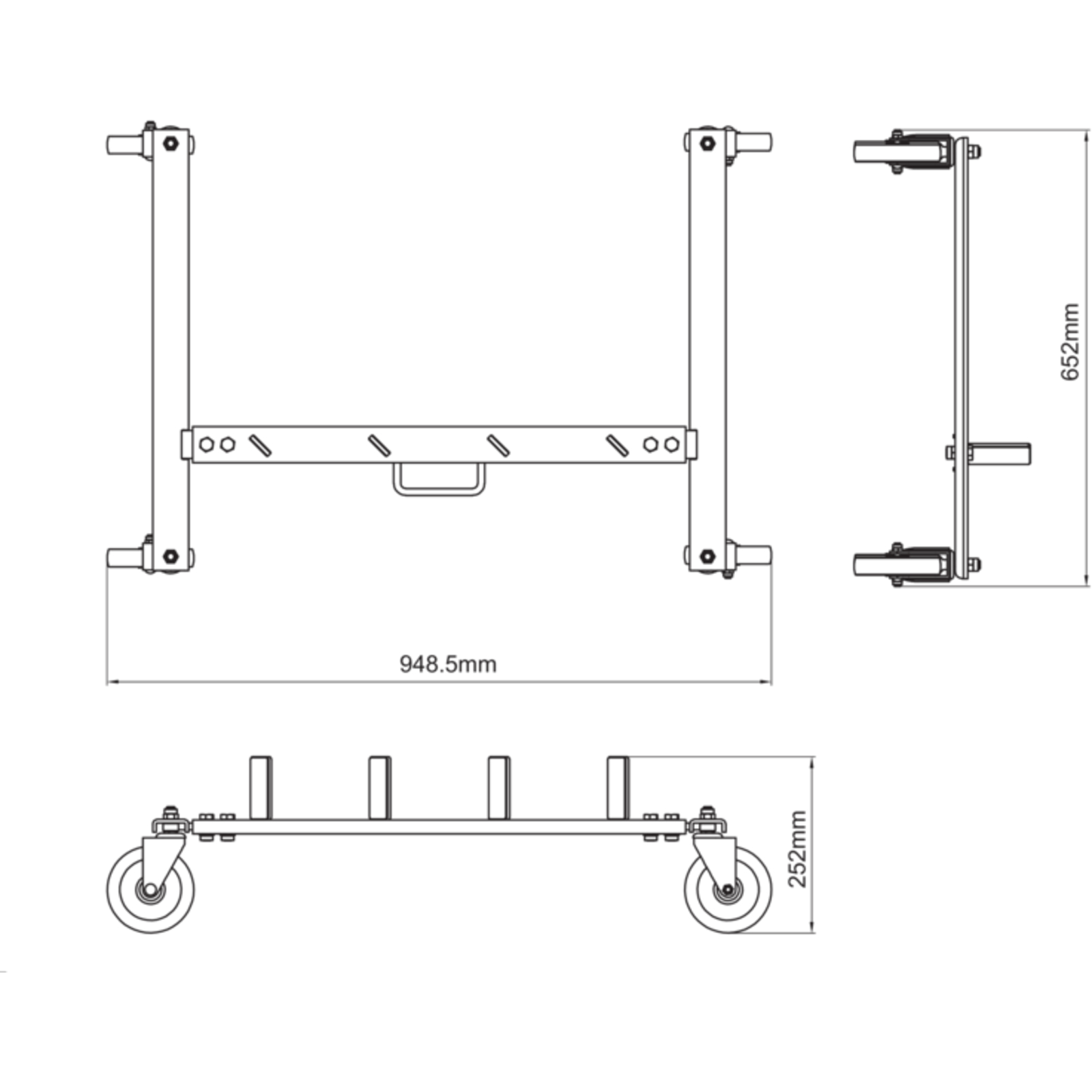 Rack de rangement 4 tas automobiles 135 kg avec frein roues BAHCO - BH1CD680ST
