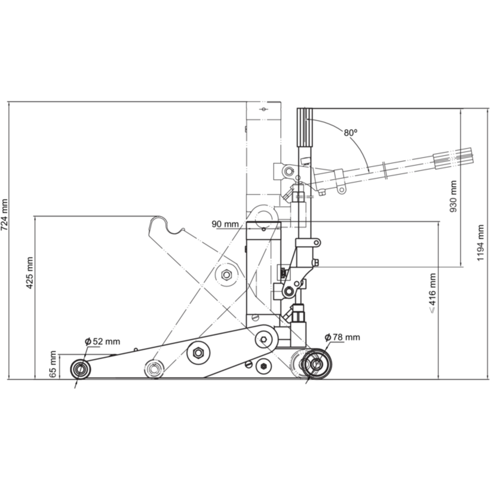 Cric ciseau 4T et 5T levage 4T 65-406 mm 5T 350-710 mm usage intensif BAHCO - BH1S45